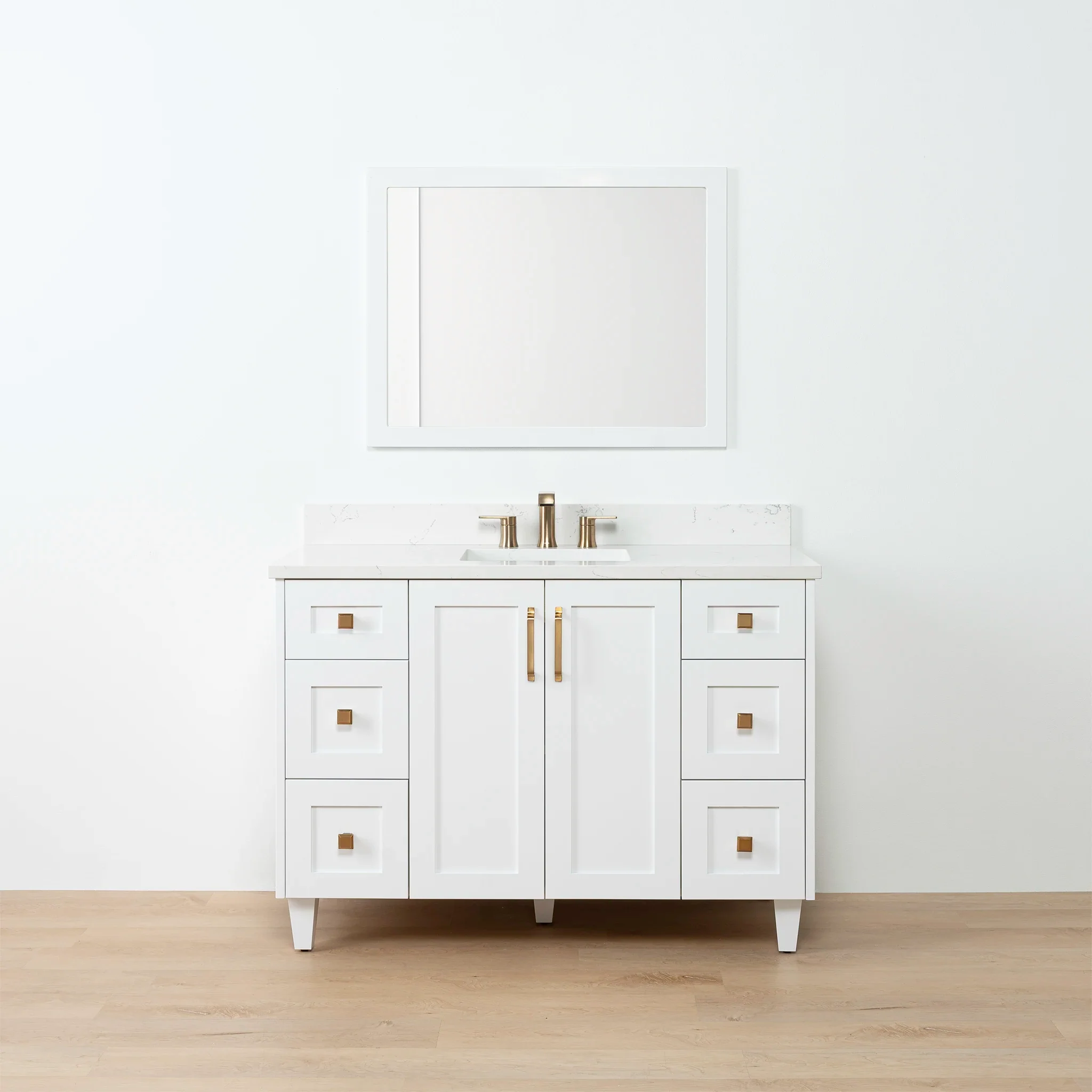 Bridgeport 48" Satin White Bathroom Vanity - Image 12