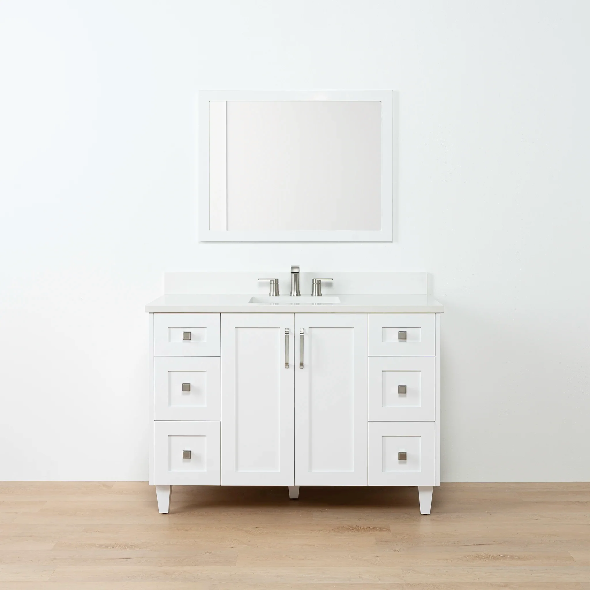 Bridgeport 48" Satin White Bathroom Vanity - Image 14