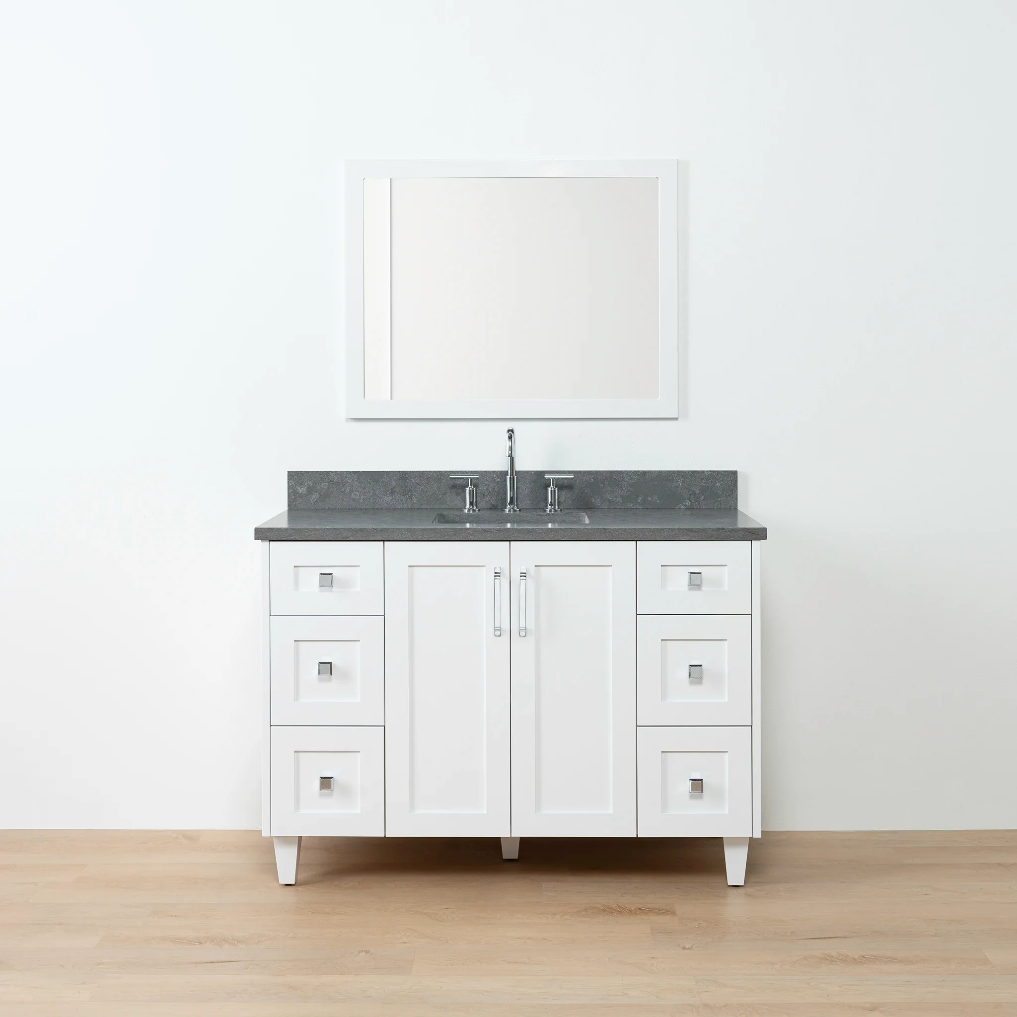 Bridgeport 48" Satin White Bathroom Vanity - Image 15