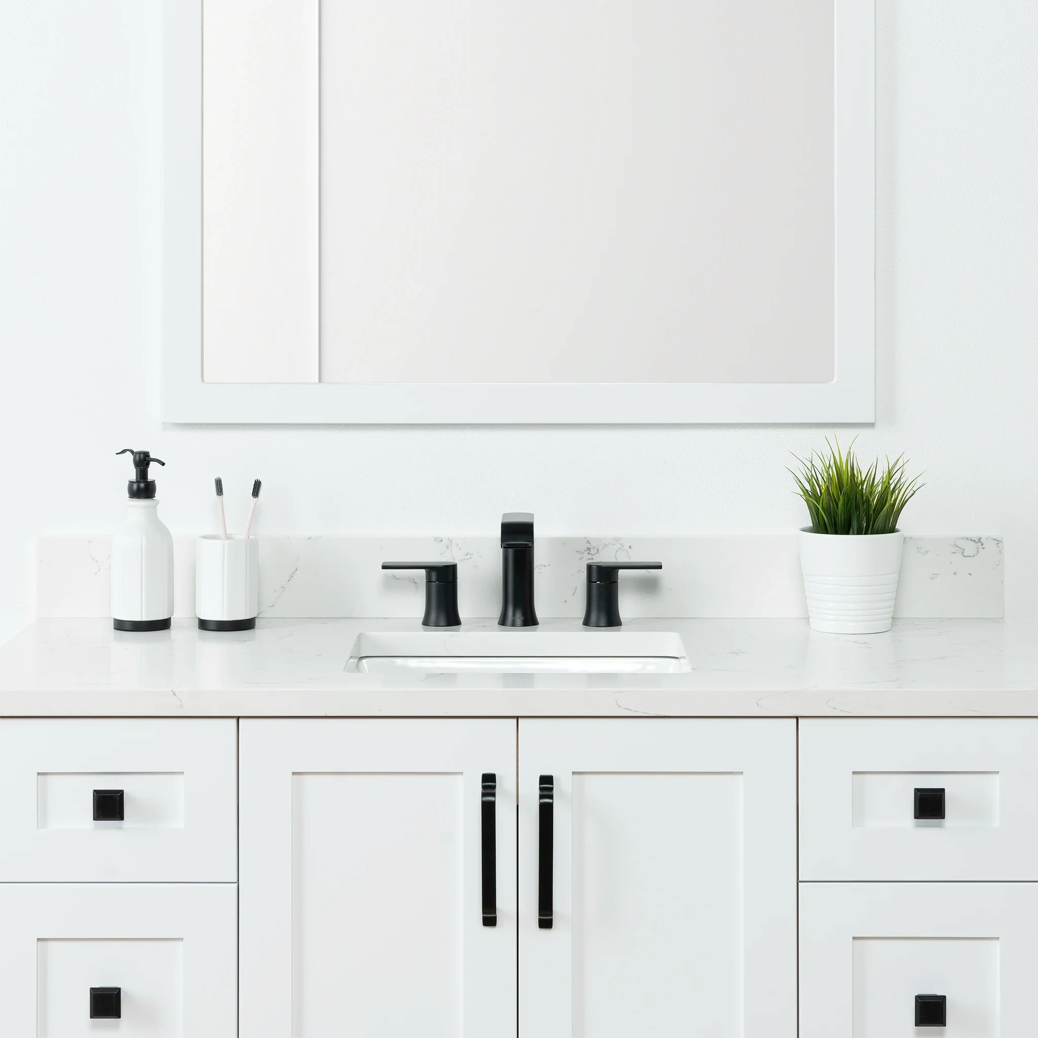 Bridgeport 48" Satin White Bathroom Vanity - Image 4