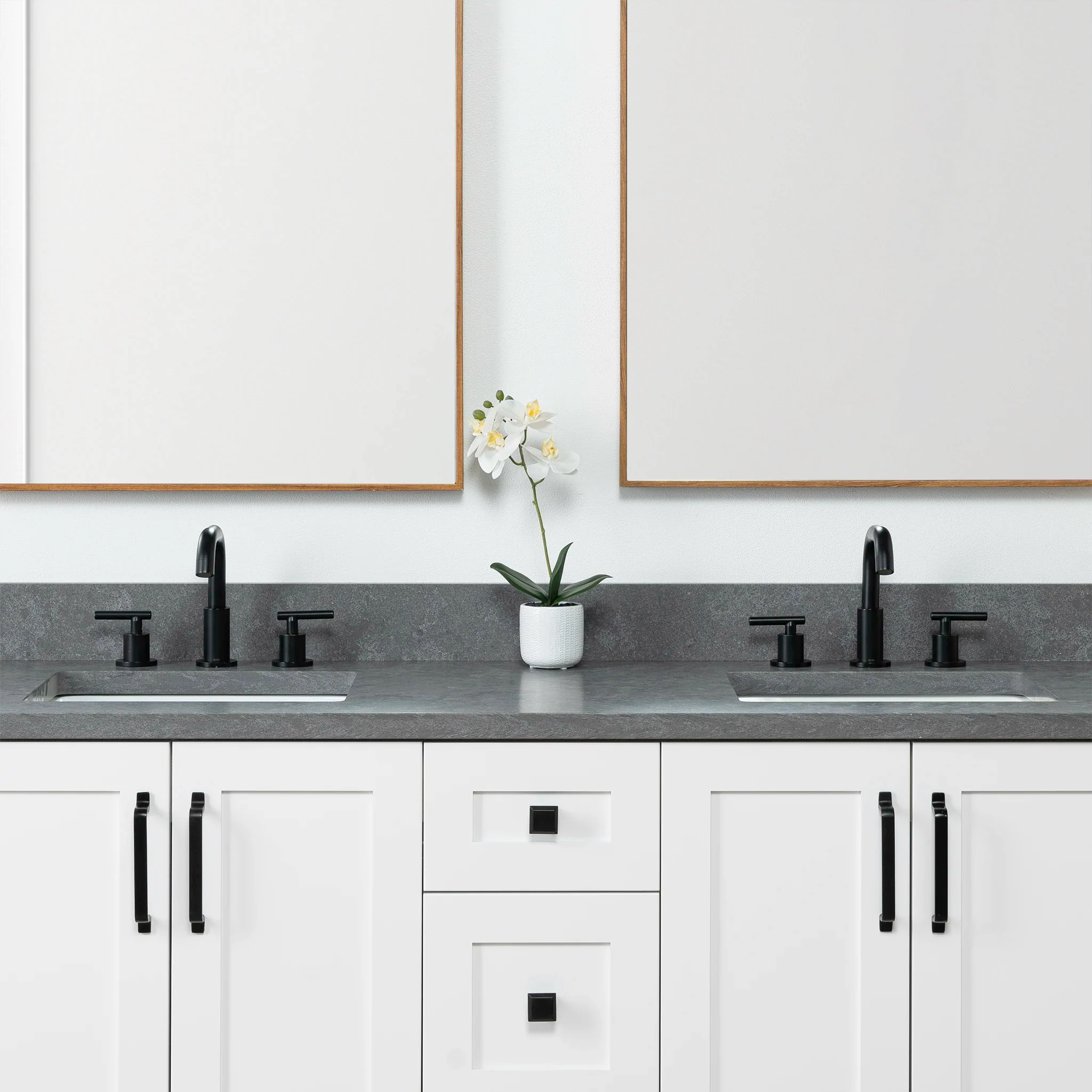 Bridgeport 60" Satin White Bathroom Vanity, Double Sink - Image 4