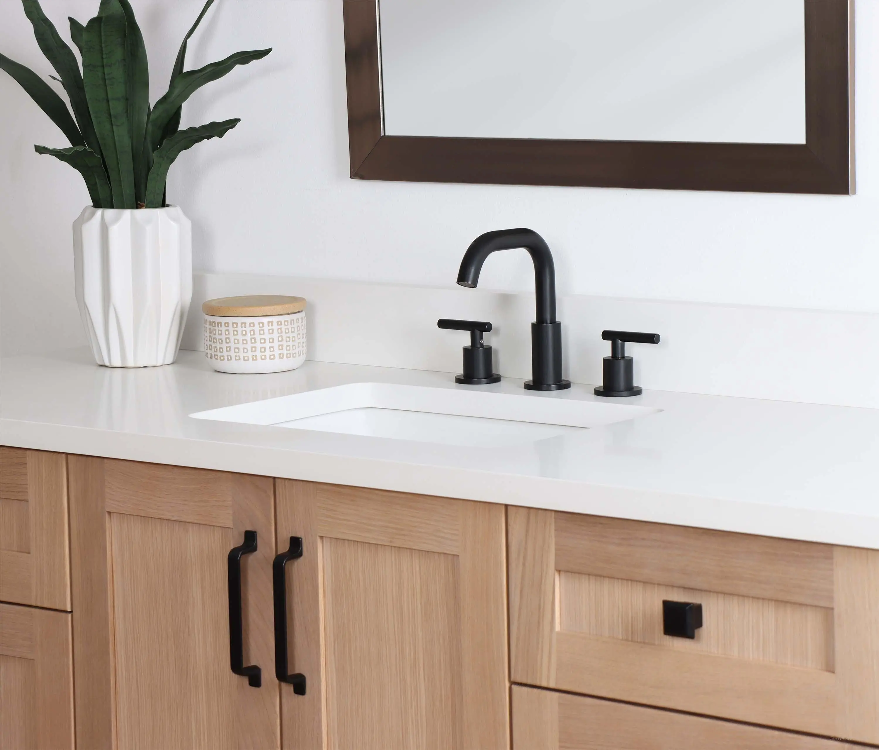 Bridgeport 60" White Oak Bathroom Vanity - Image 4
