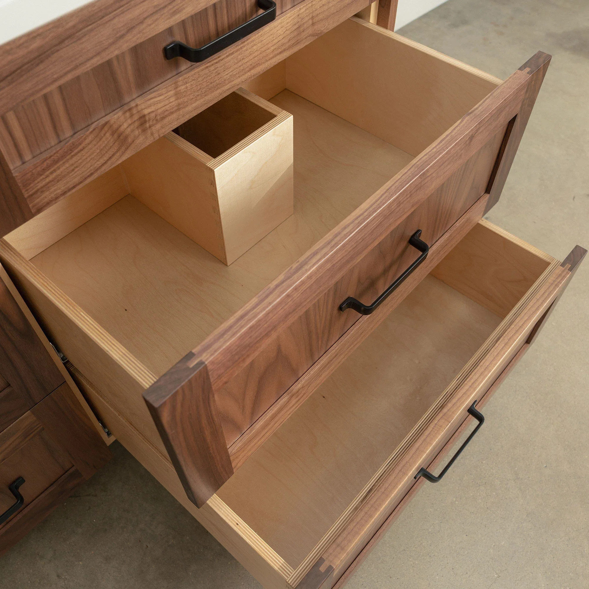 Bridgeport 72" American Black Walnut Bathroom Vanity, Double Sink - All Drawers - Image 10