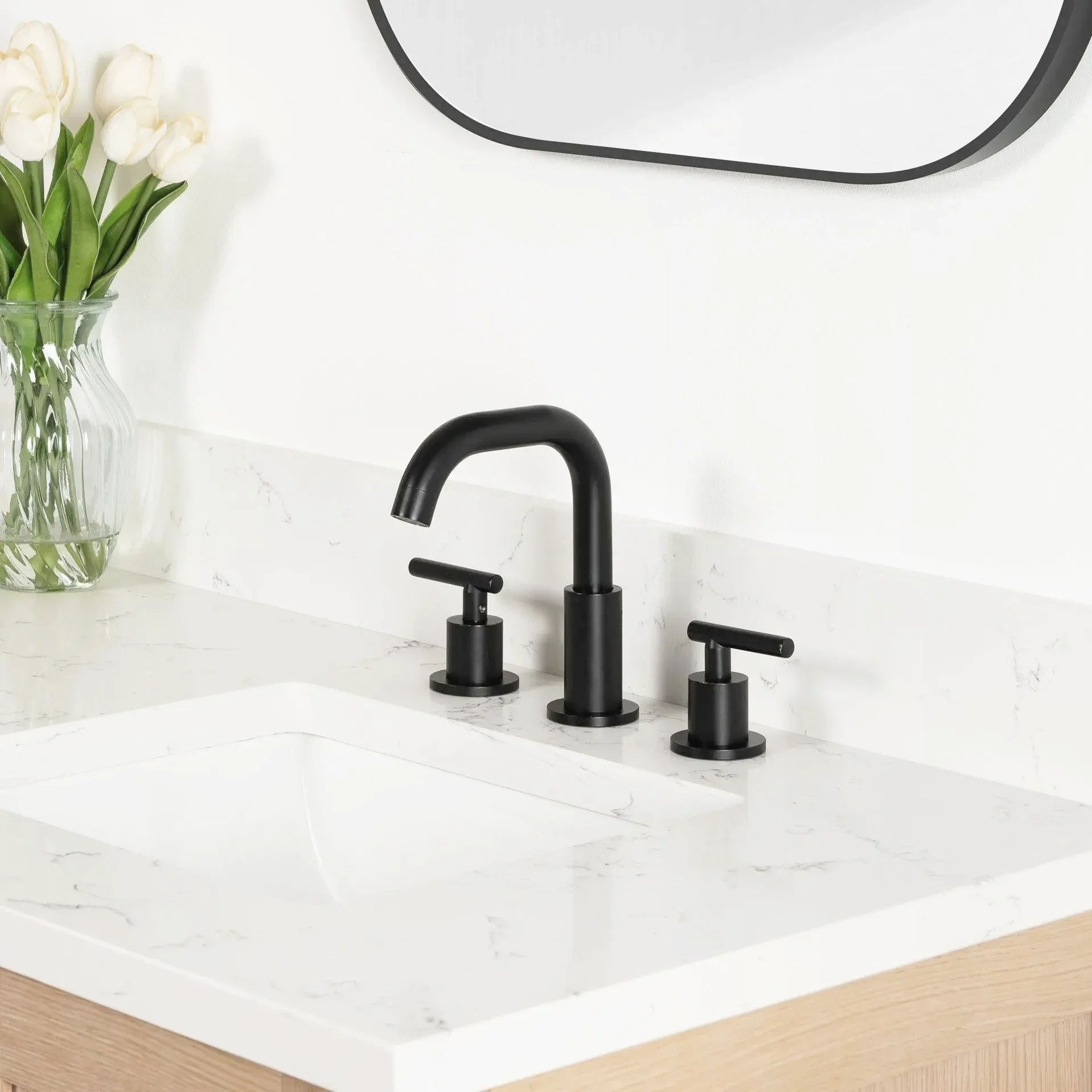 Bridgeport 72" White Oak Bathroom Vanity, Double Sink - Image 8