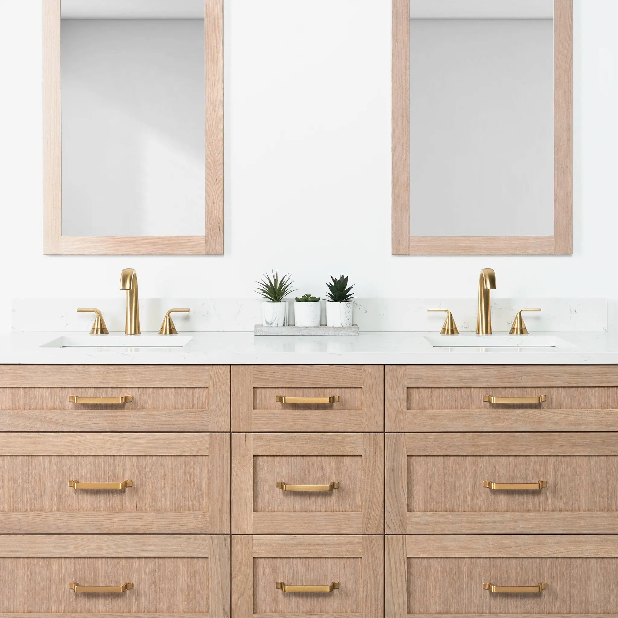 Bridgeport 72" White Oak Bathroom Vanity, Double Sink - All Drawers - Image 3