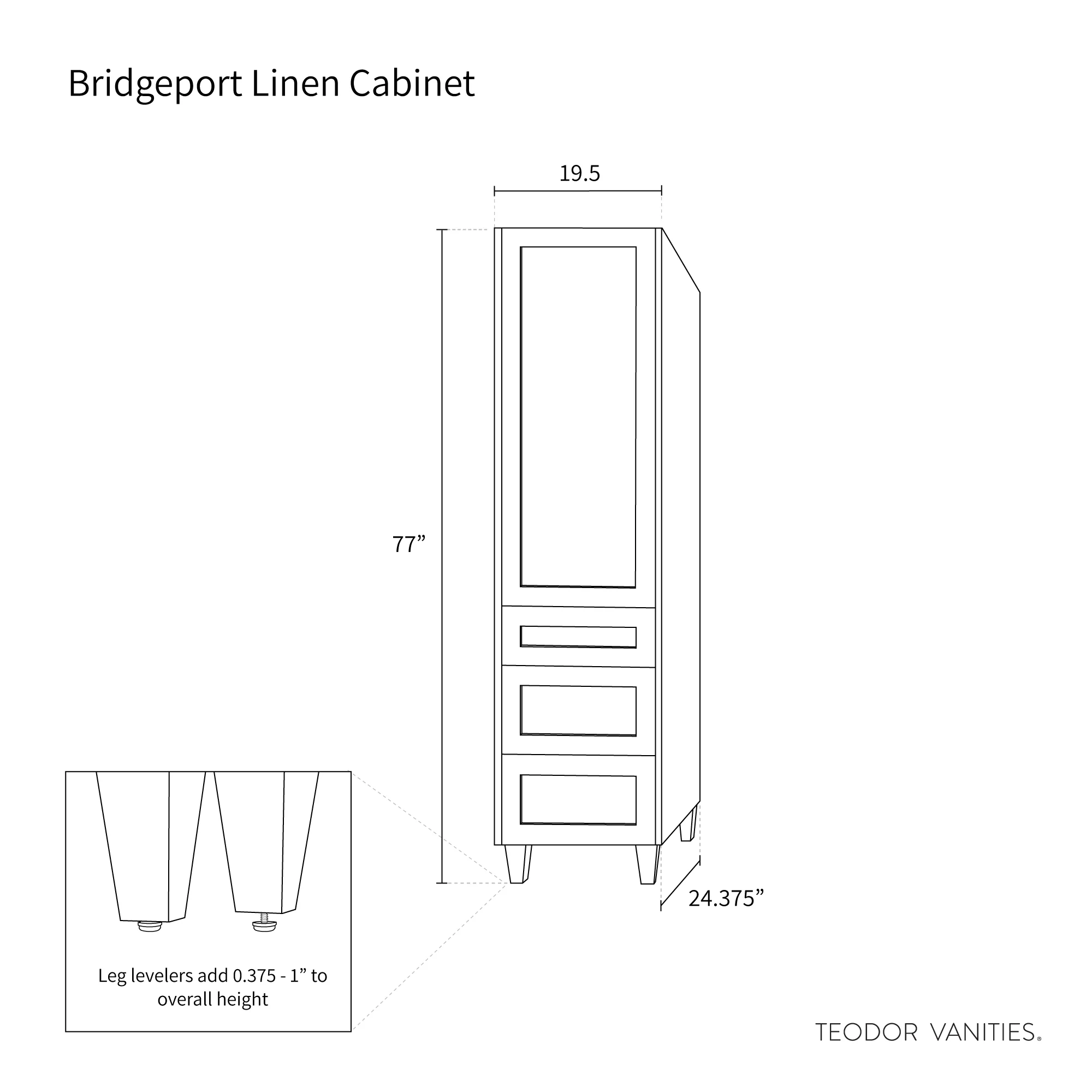 Bridgeport Almond Coast Linen Cabinet - Image 16