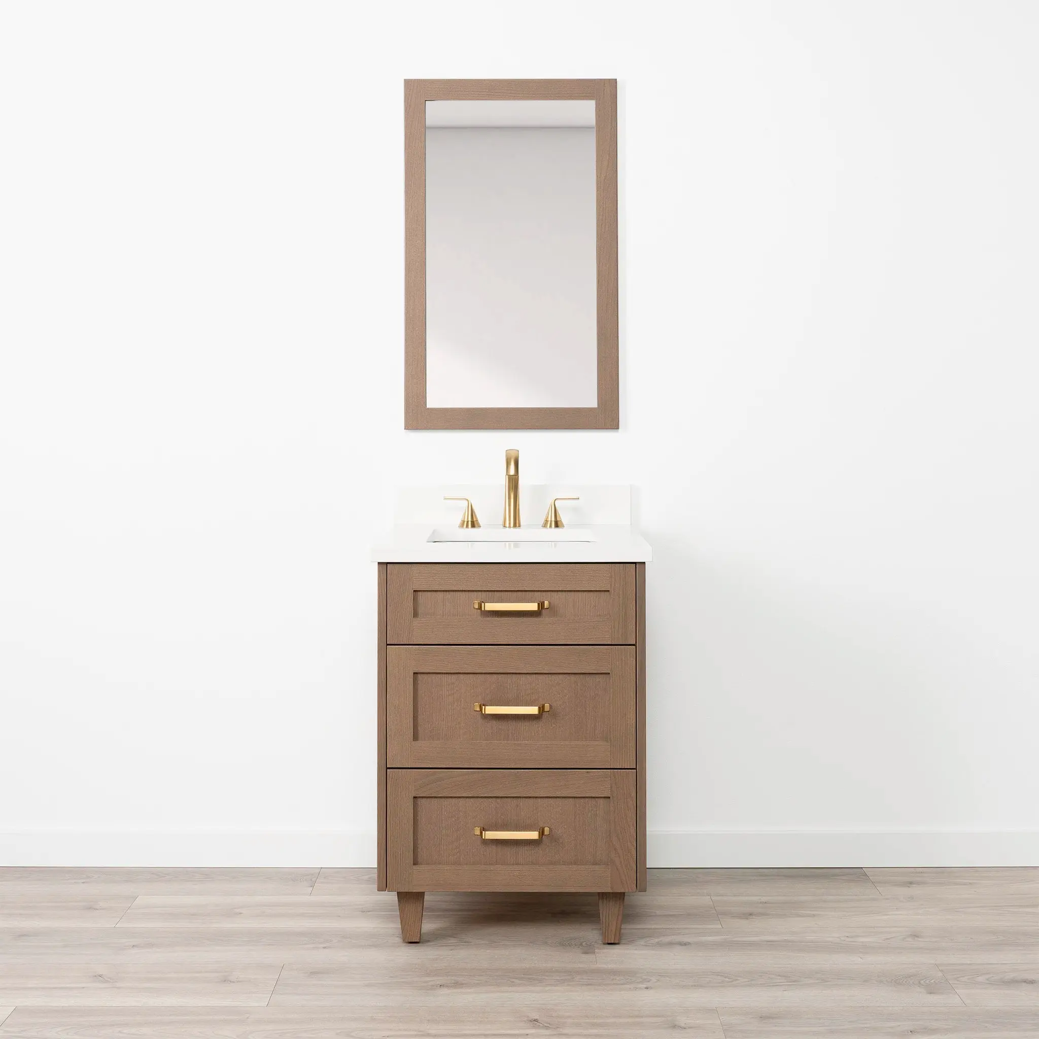 Bridgeport SLIM 24" Almond Coast Bathroom Vanity - All Drawers - Image 13
