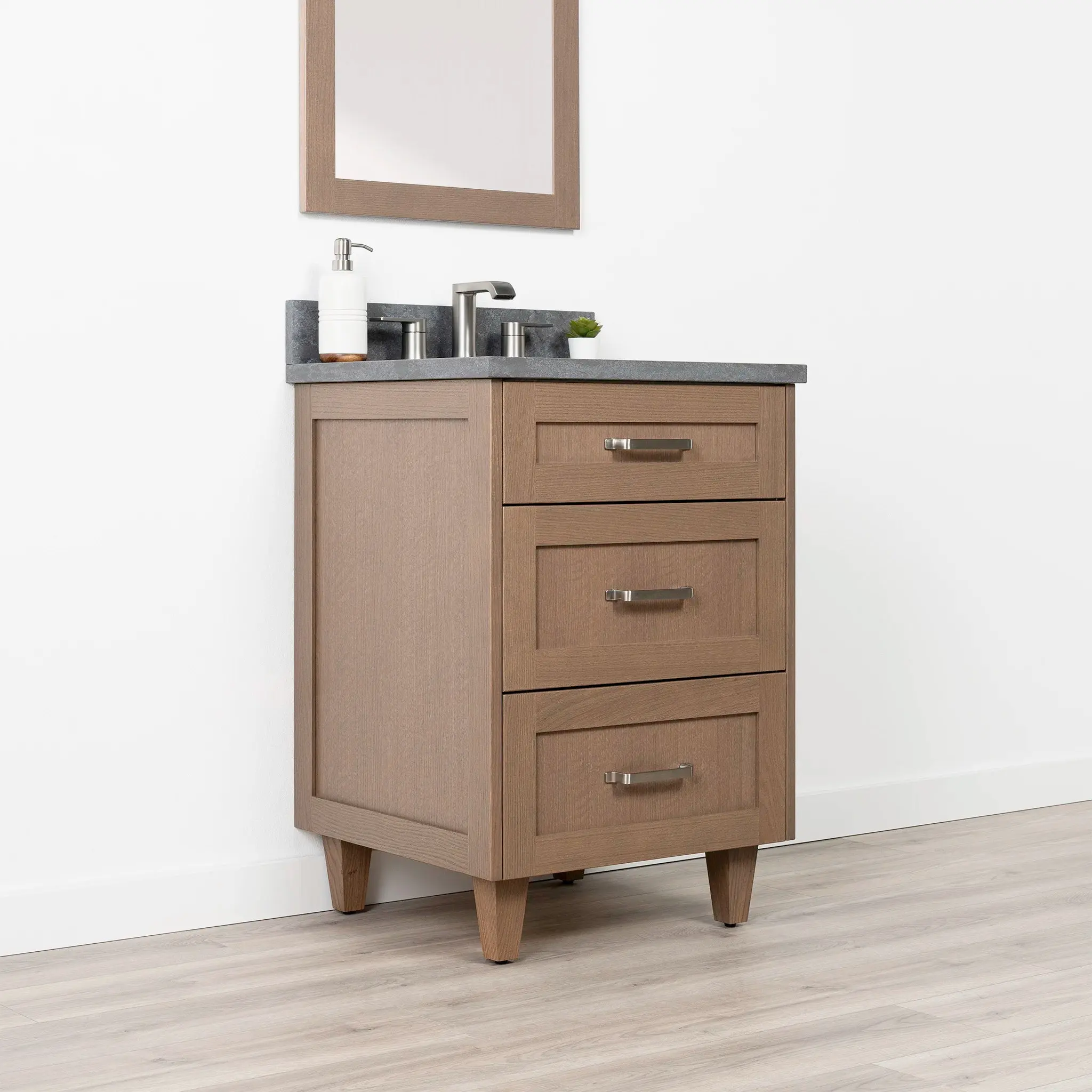 Bridgeport SLIM 24" Almond Coast Bathroom Vanity - All Drawers - Image 4