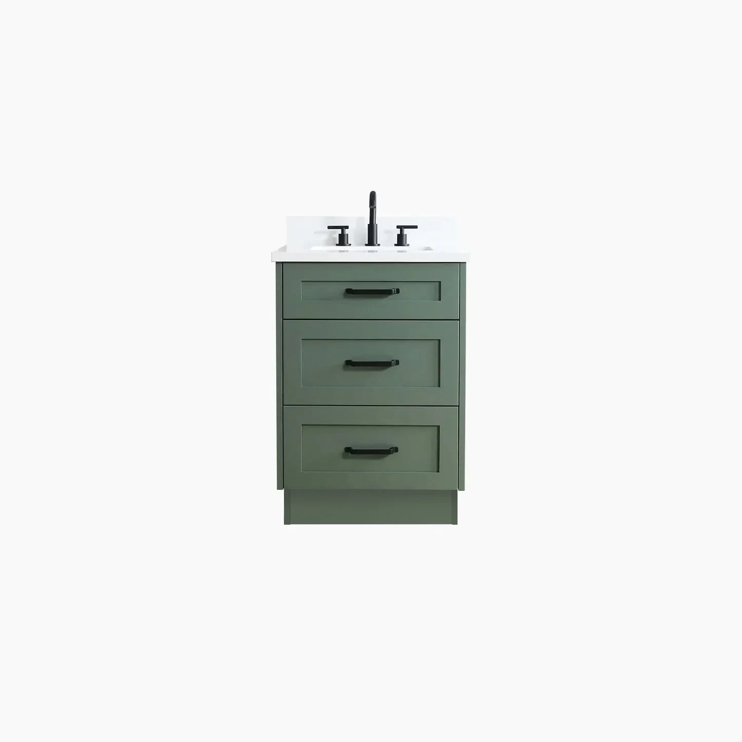 Bridgeport 24" Sage Green Bathroom Vanity - All Drawers - Image 10