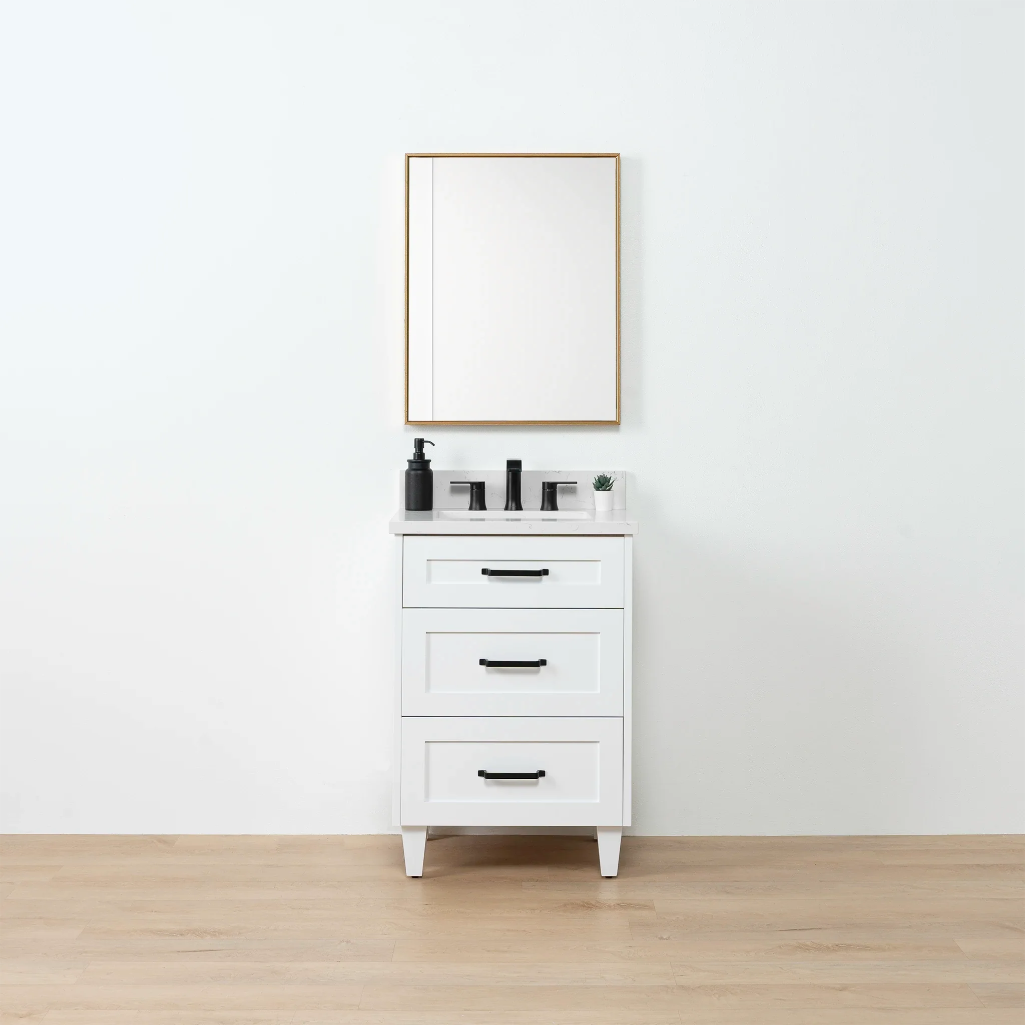 Bridgeport SLIM 24" Satin White Bathroom Vanity - All Drawers - Image 2