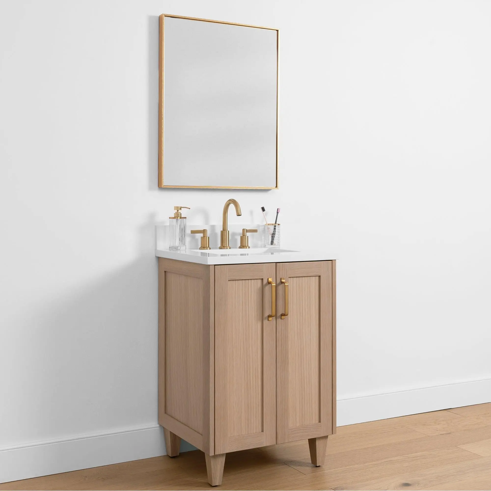 Bridgeport SLIM 24" White Oak Bathroom Vanity - Image 10