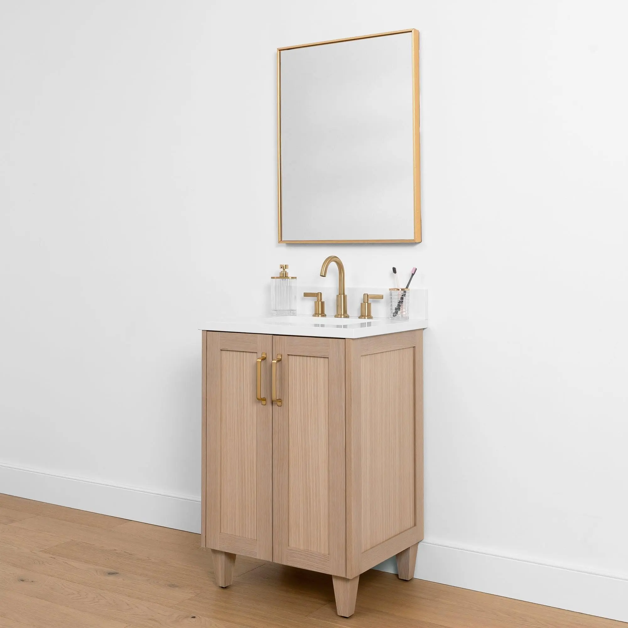Bridgeport SLIM 24" White Oak Bathroom Vanity - Image 5
