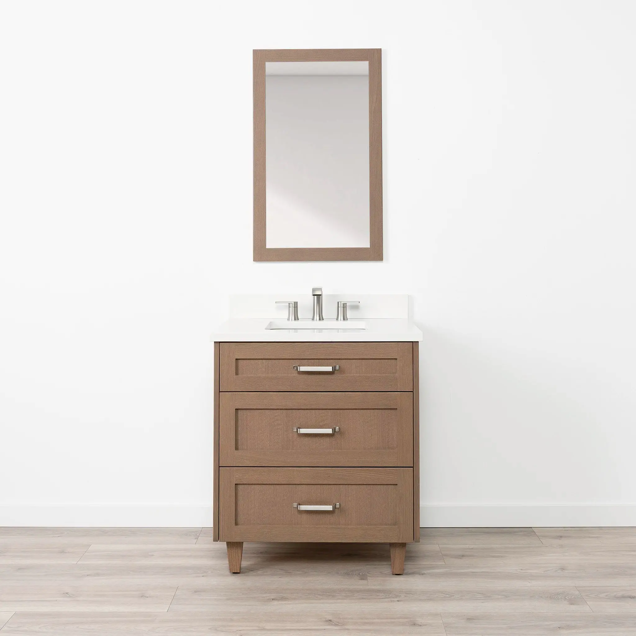 Bridgeport SLIM 30" Almond Coast Bathroom Vanity - All Drawers - Image 12