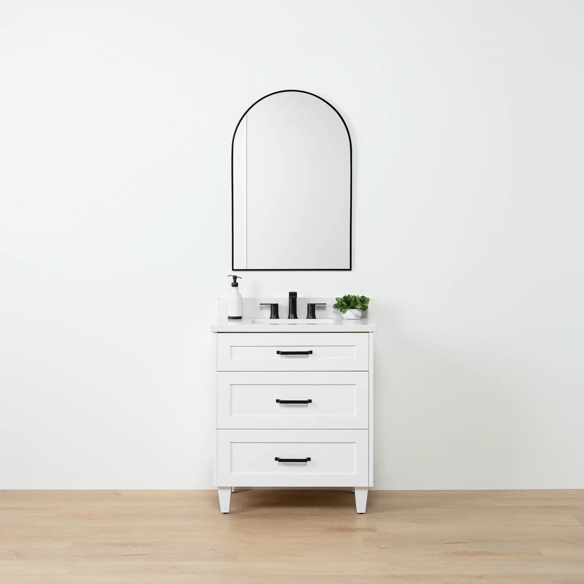 Bridgeport SLIM 30" Satin White Bathroom Vanity - All Drawers - Image 2