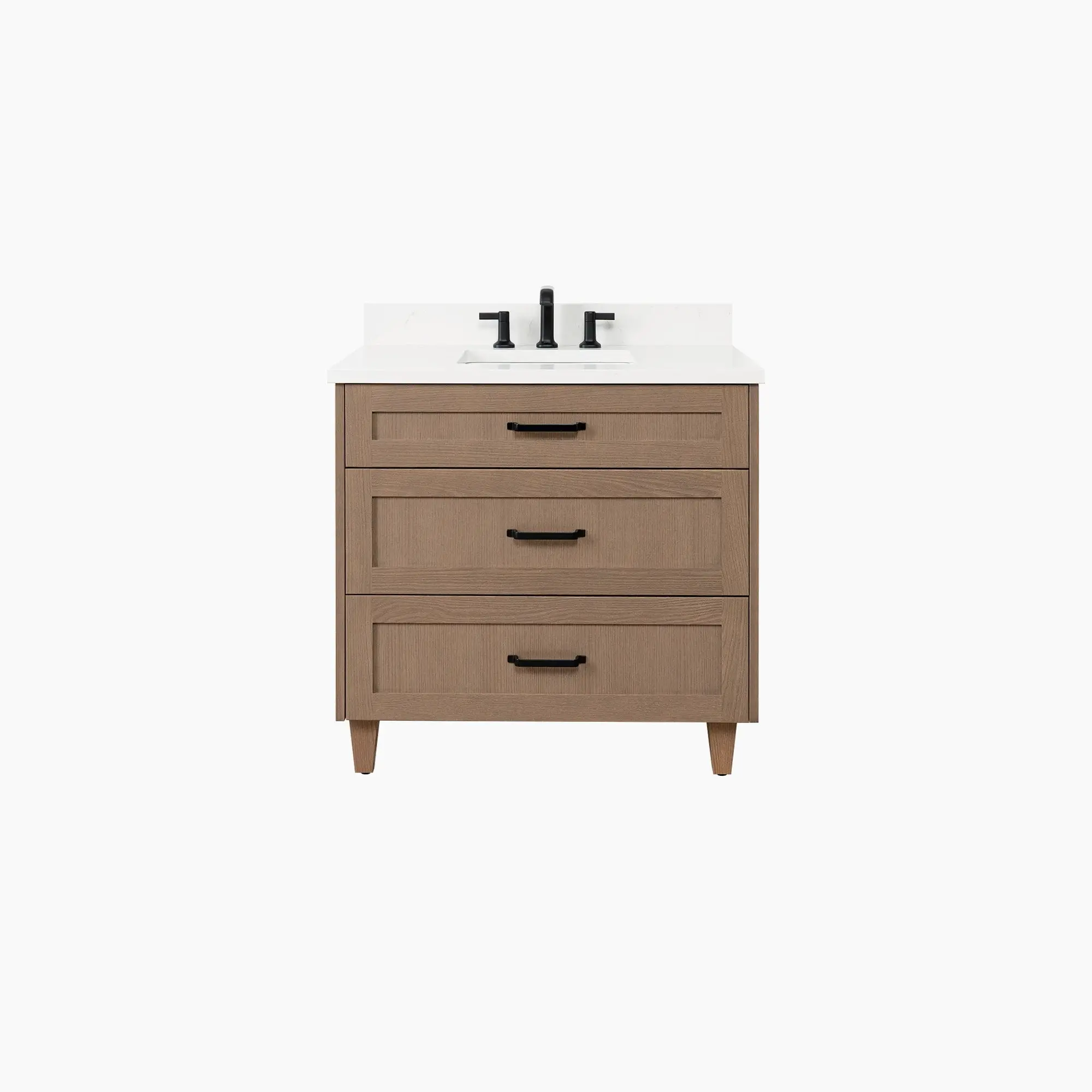 Bridgeport SLIM 36" Almond Coast Bathroom Vanity - All Drawers