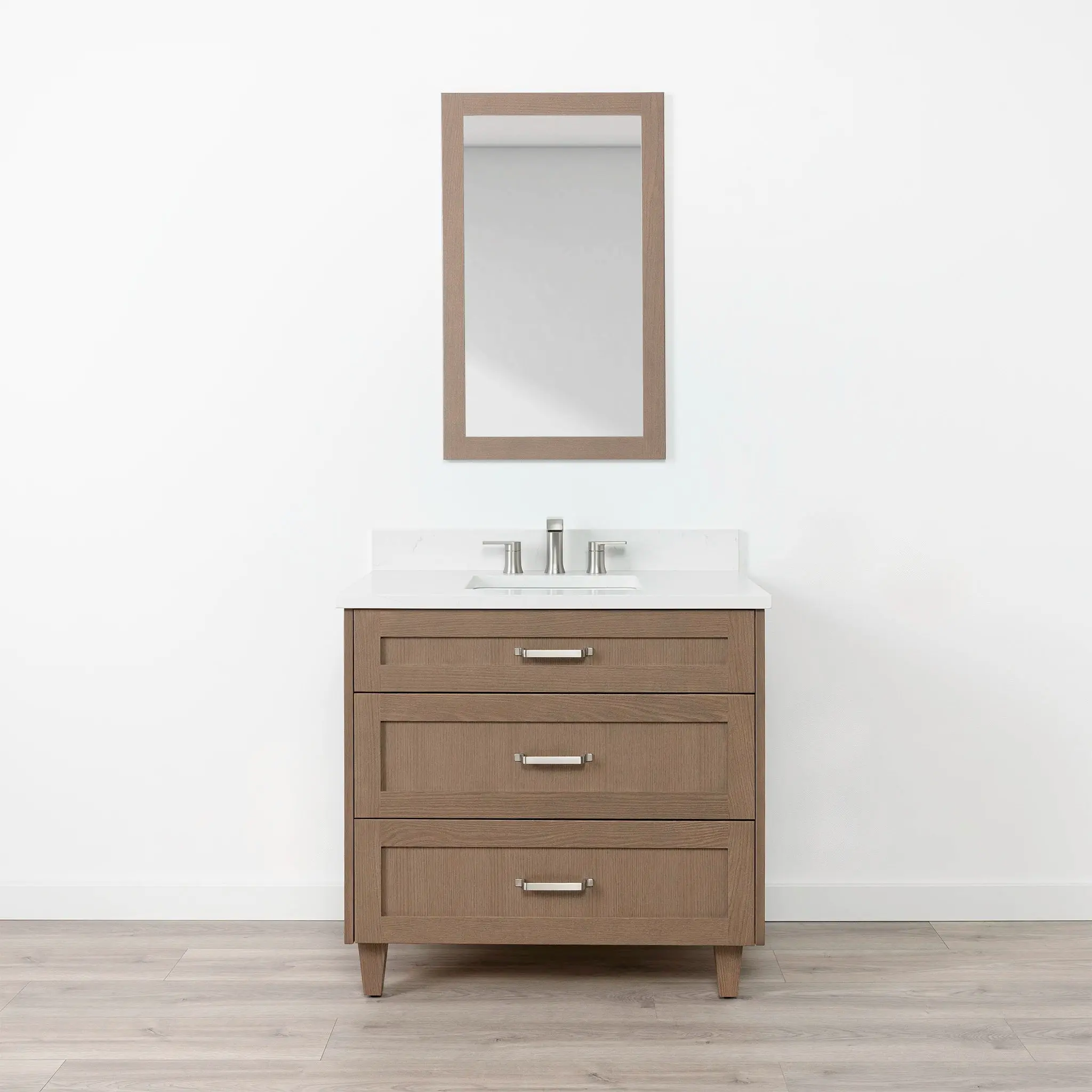 Bridgeport SLIM 36" Almond Coast Bathroom Vanity - All Drawers - Image 11