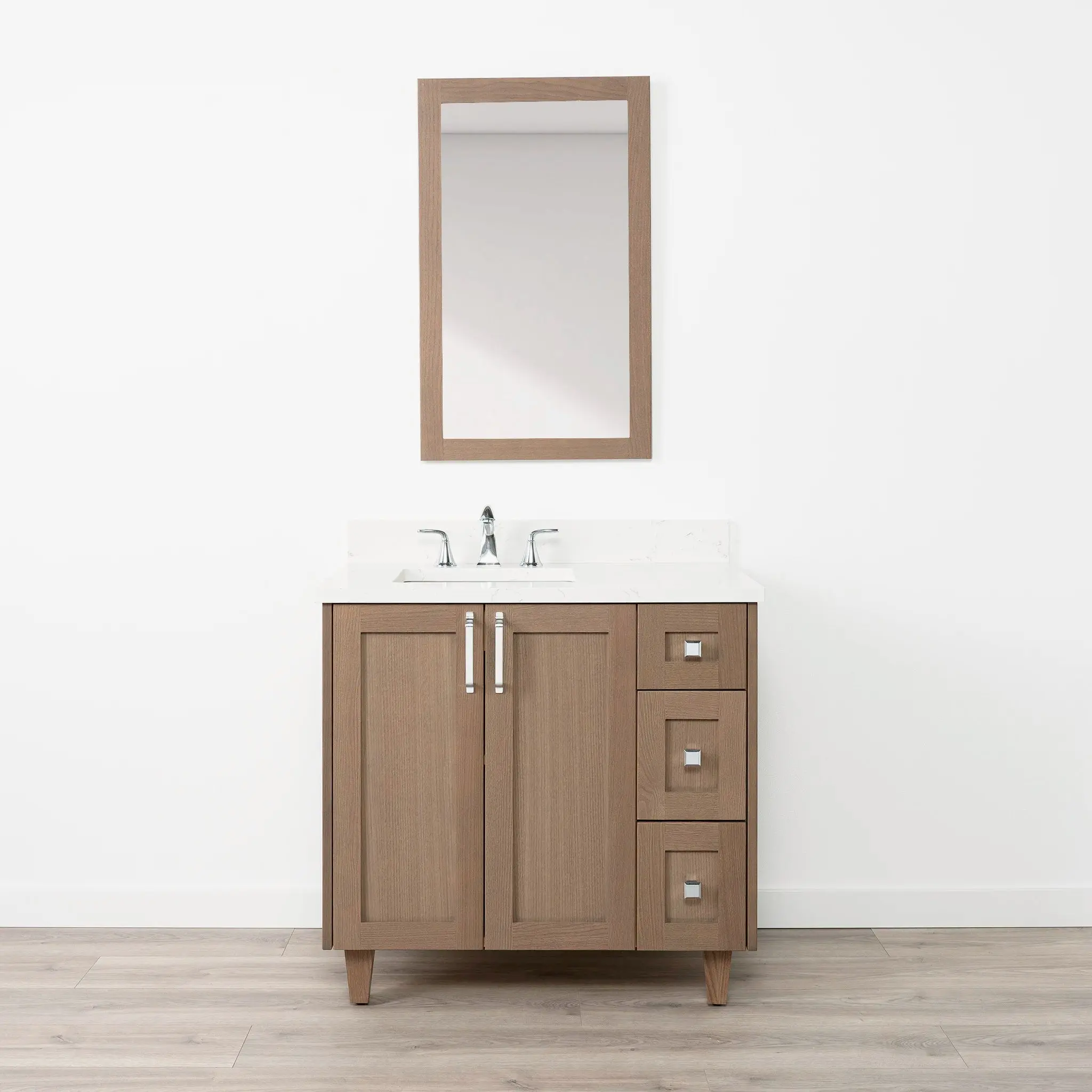 Bridgeport 36" Almond Coast Bathroom Vanity, Left Sink - Image 13