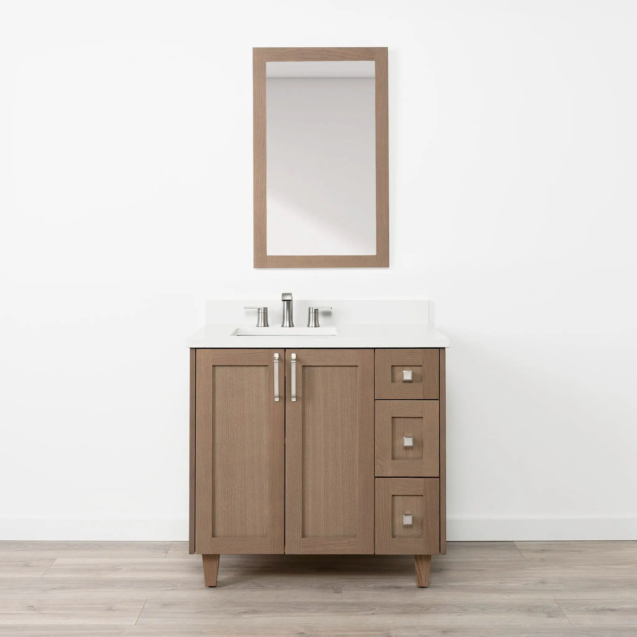 Bridgeport 36" Almond Coast Bathroom Vanity, Left Sink - Image 14