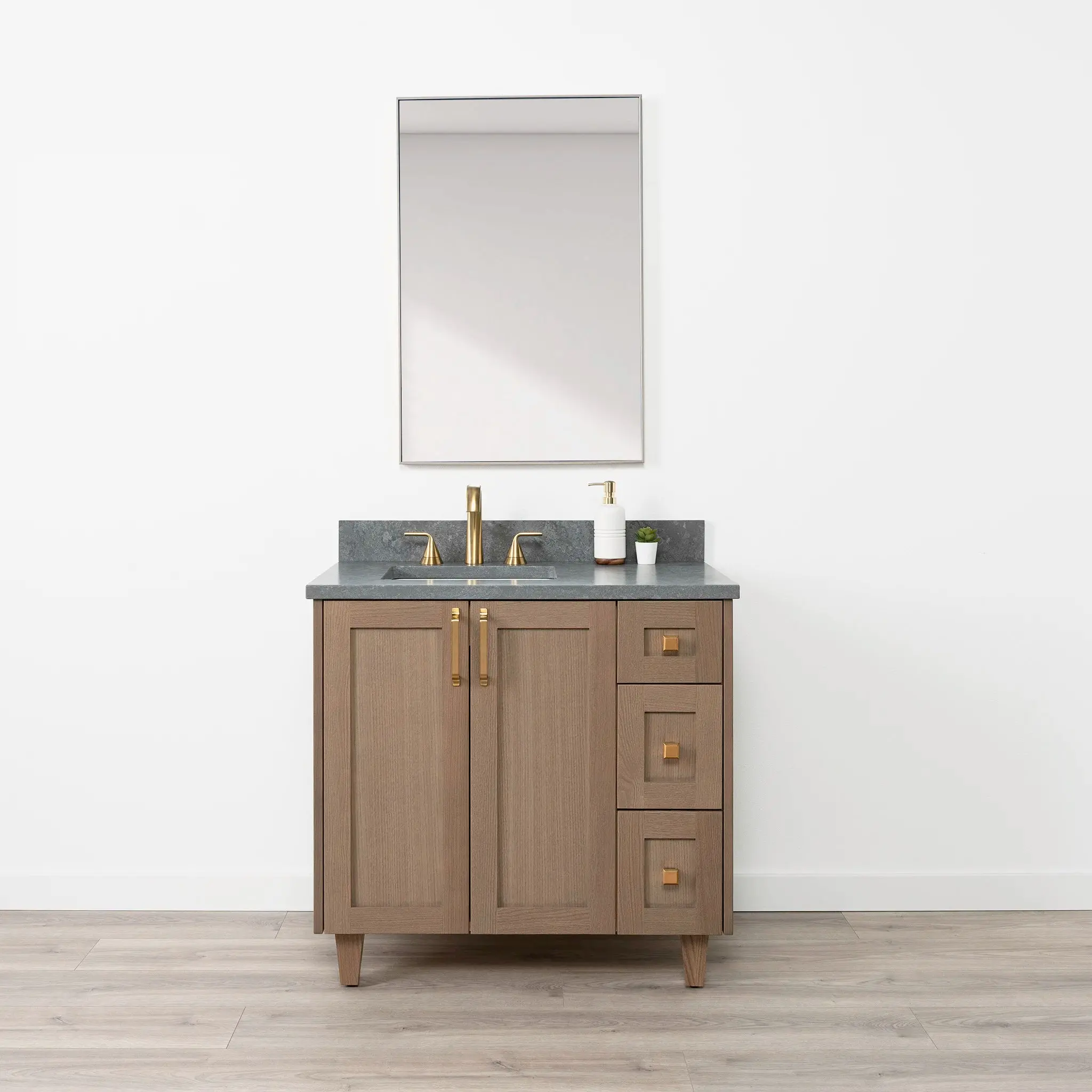 Bridgeport 36" Almond Coast Bathroom Vanity, Left Sink - Image 2