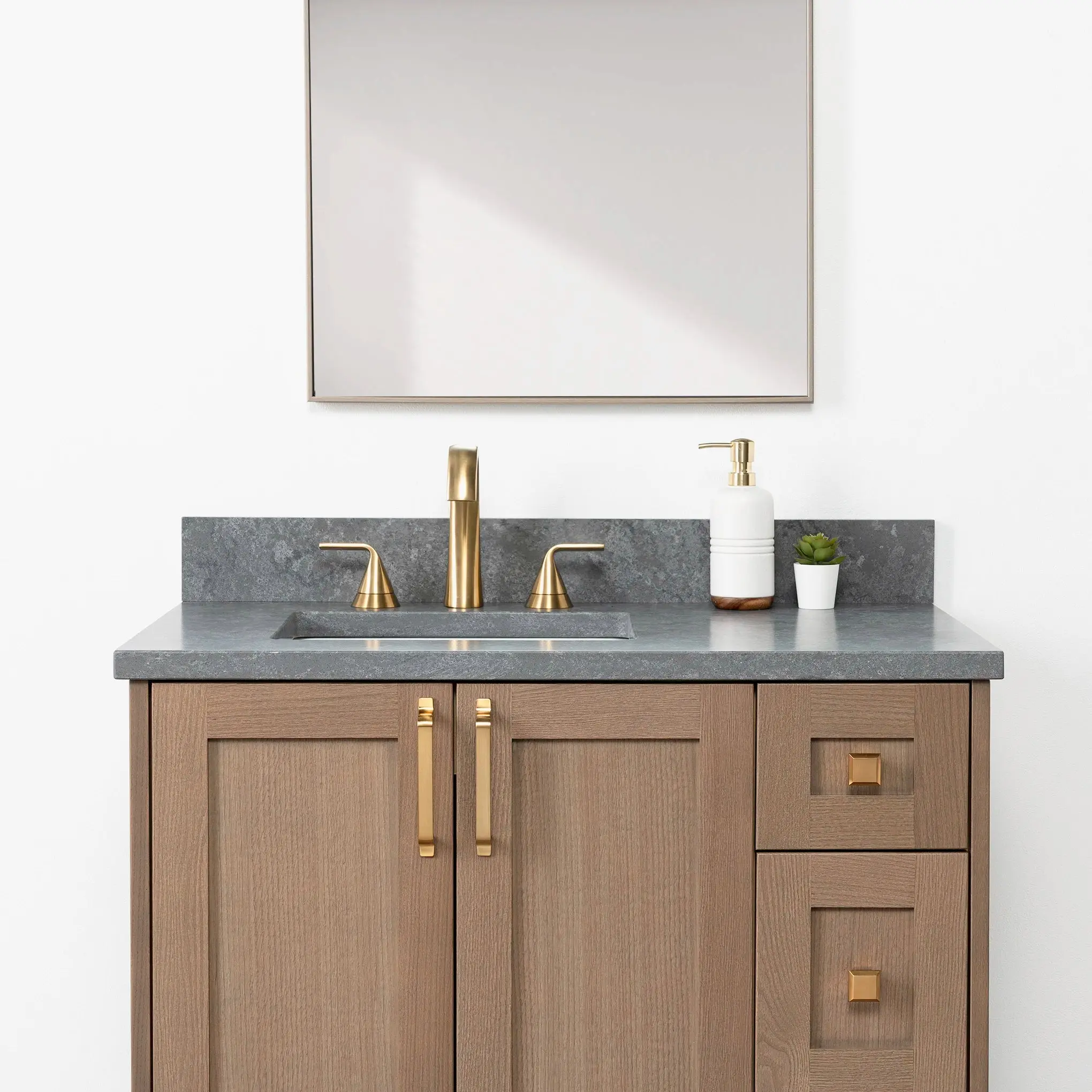 Bridgeport 36" Almond Coast Bathroom Vanity, Left Sink - Image 3