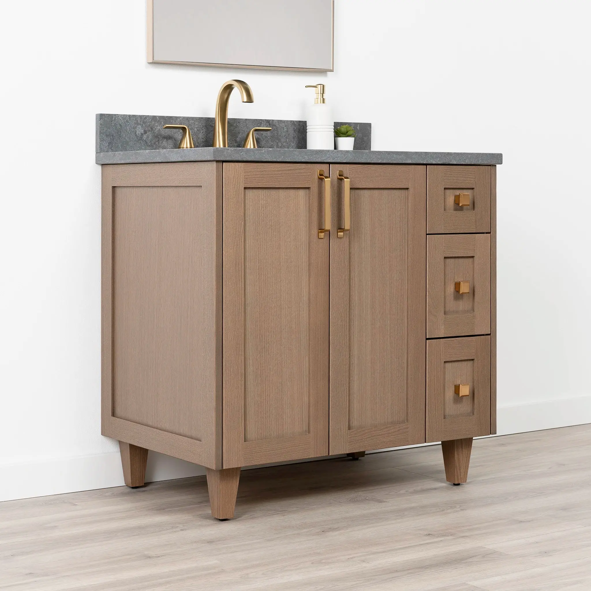 Bridgeport 36" Almond Coast Bathroom Vanity, Left Sink - Image 6
