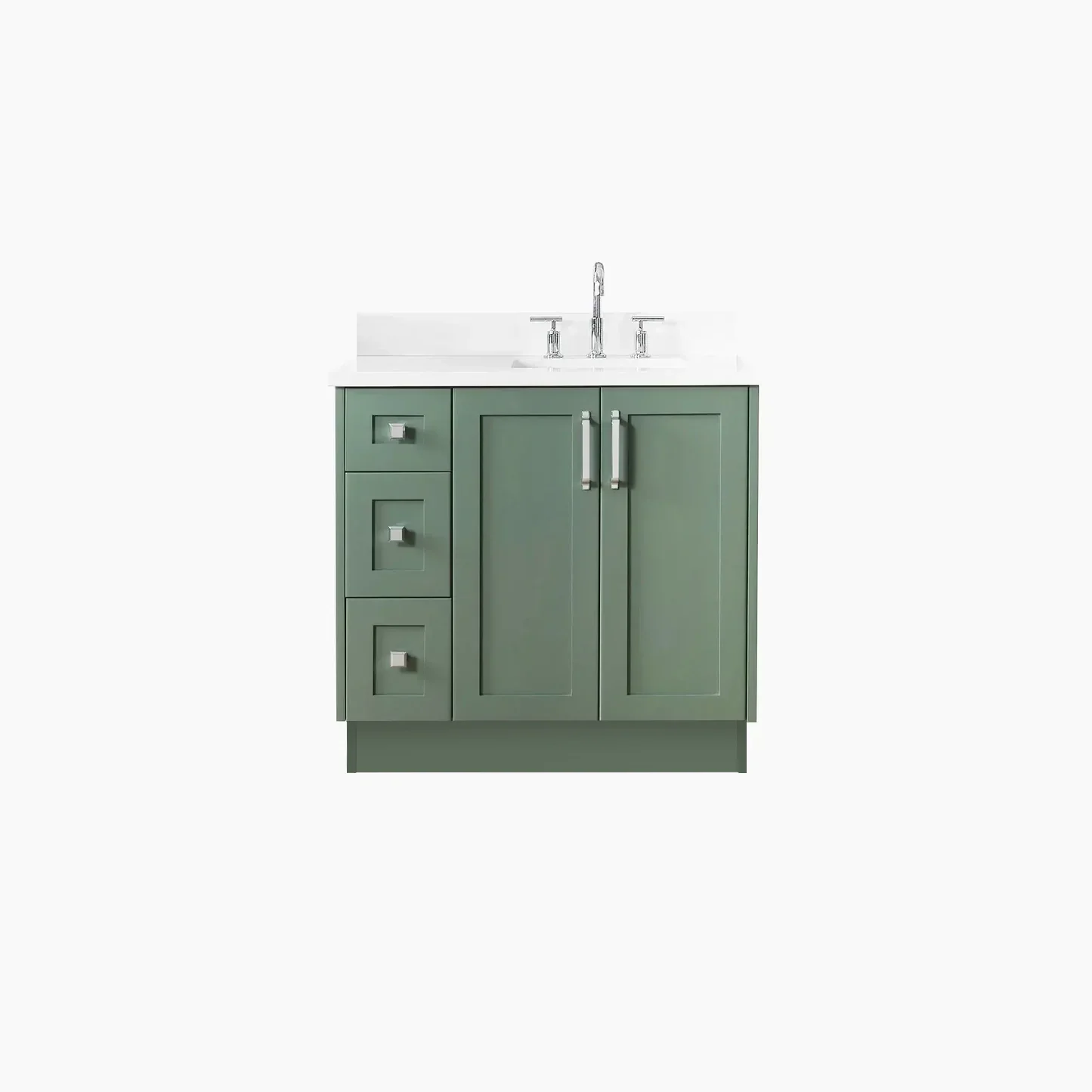 Bridgeport SLIM 36" Sage Green Bathroom Vanity, Right Sink - Image 10