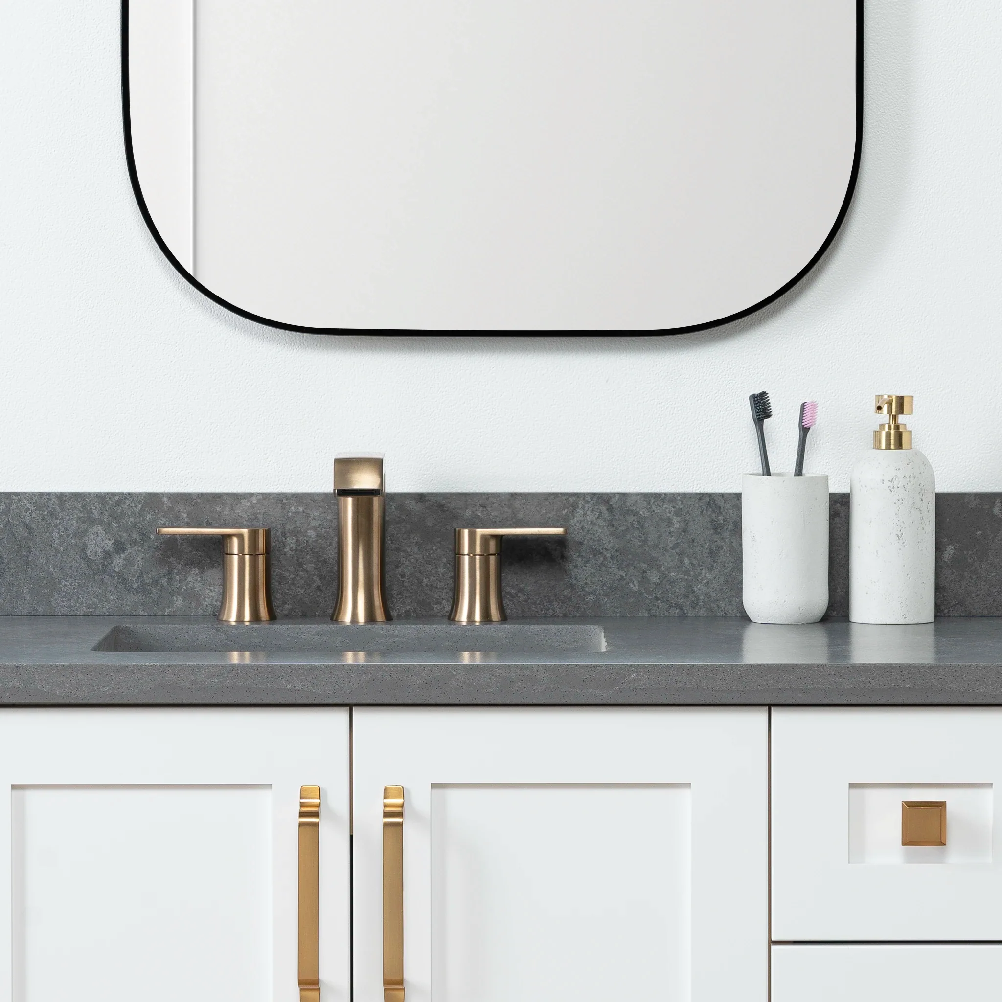 Bridgeport SLIM 36" Satin White Bathroom Vanity, Left Sink - Image 3