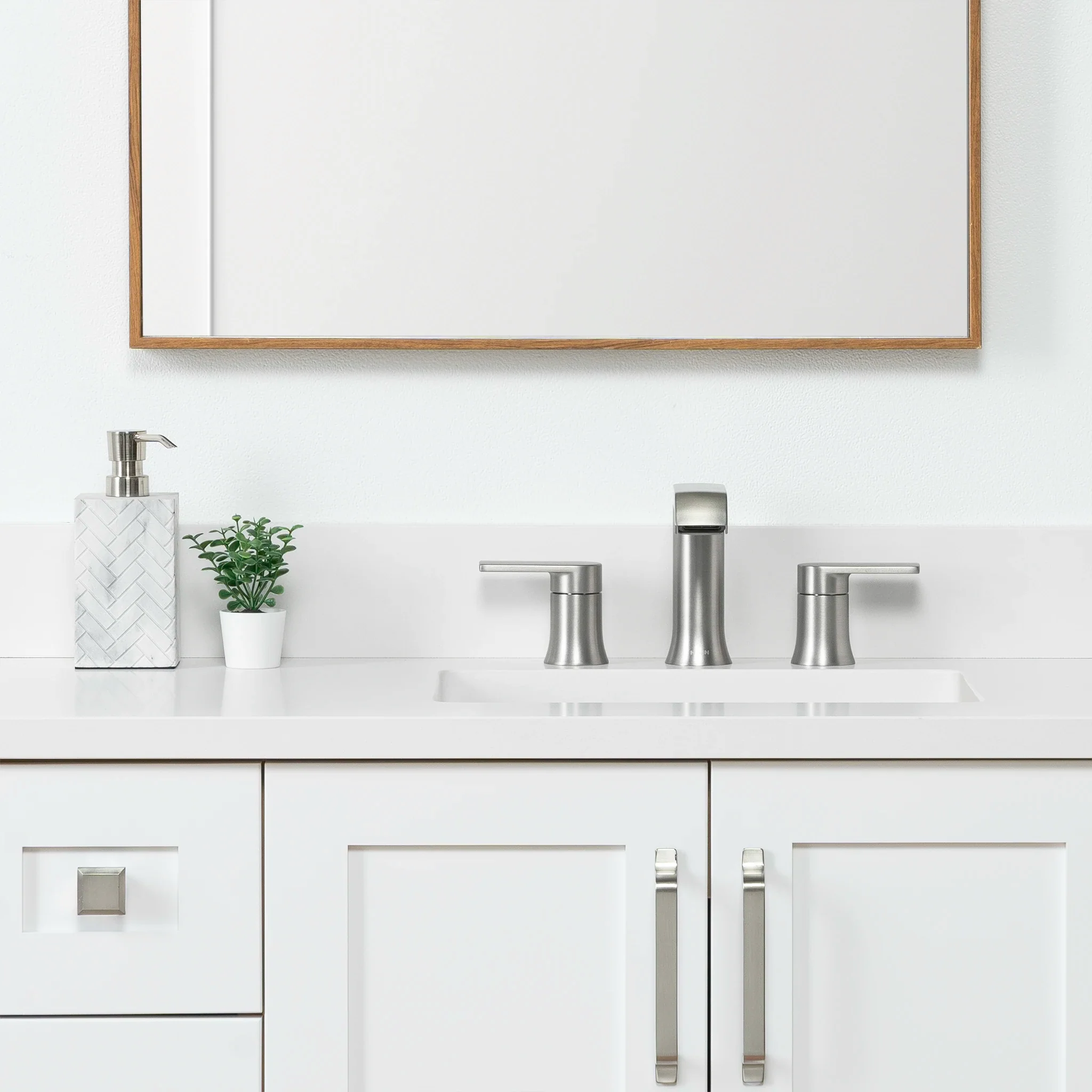 Bridgeport SLIM 36" Satin White Bathroom Vanity, Right Sink - Image 3
