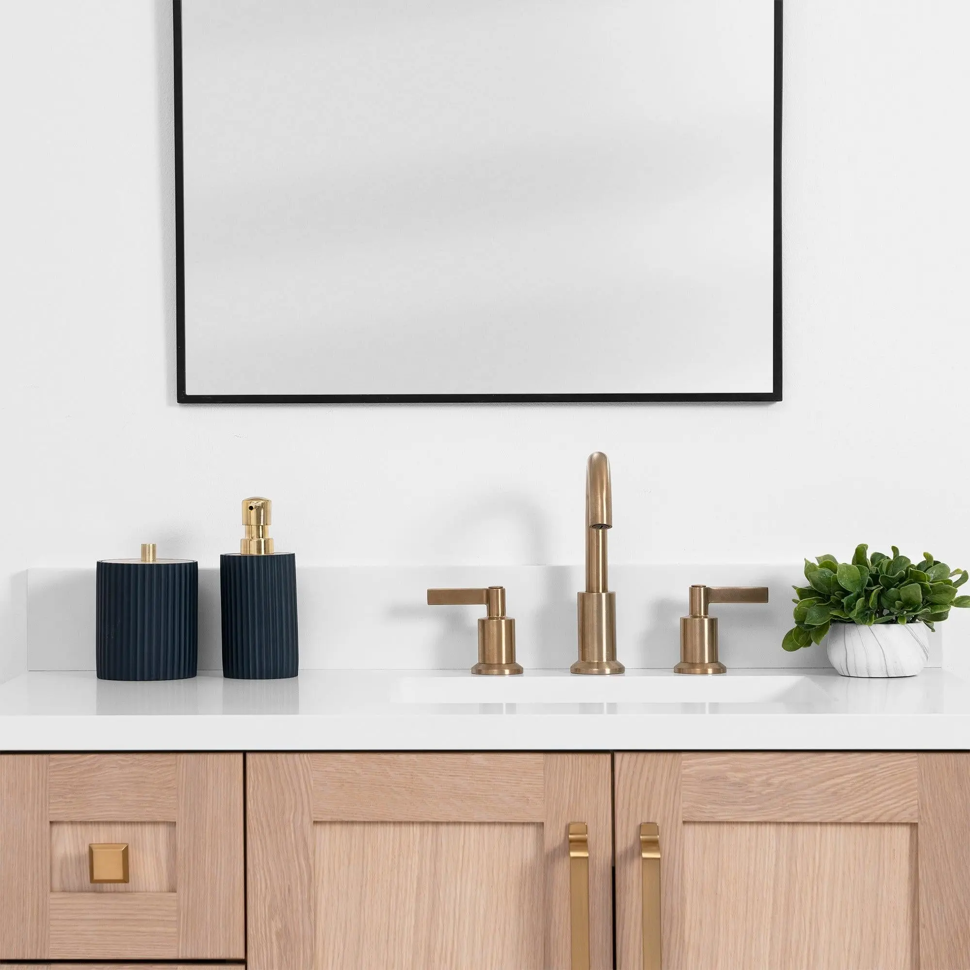 Bridgeport SLIM 36" White Oak Bathroom Vanity, Right Sink - Image 3