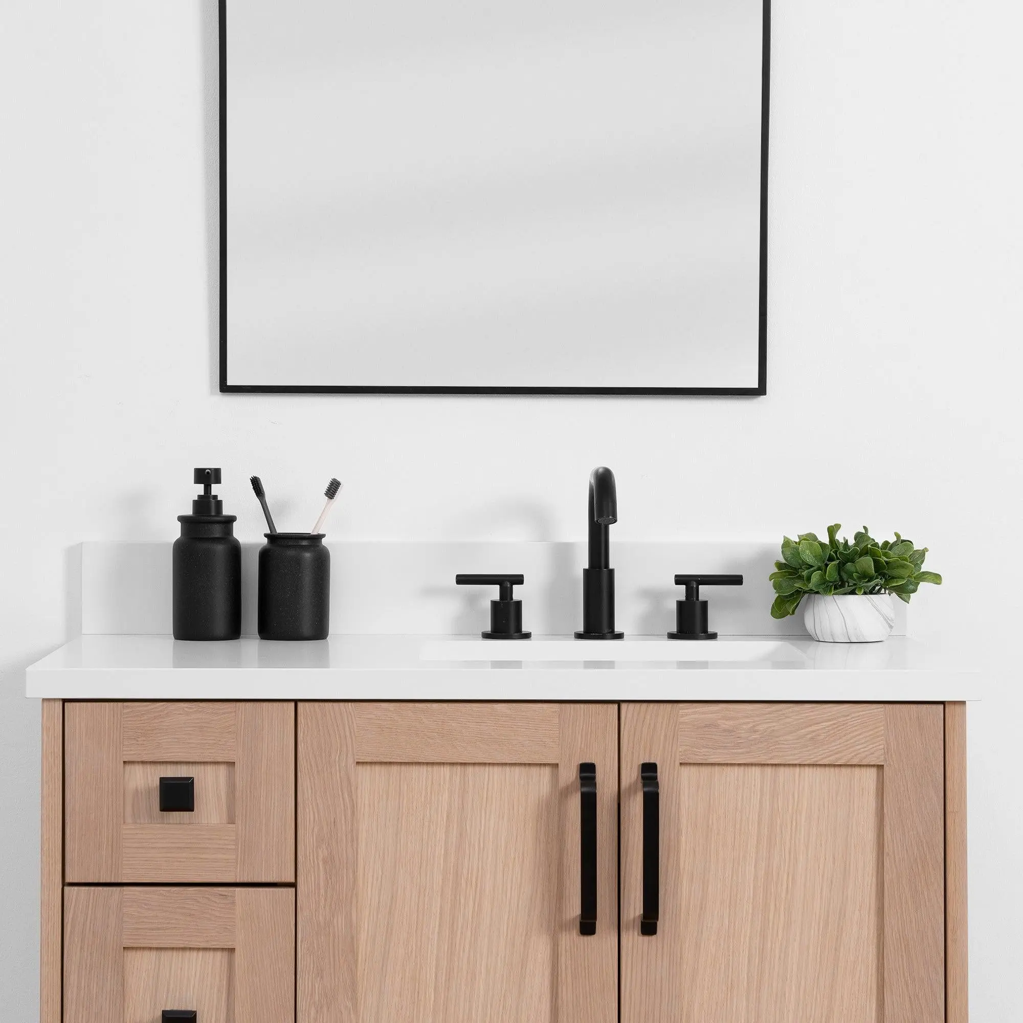 Bridgeport SLIM 36" White Oak Bathroom Vanity, Right Sink - Image 6