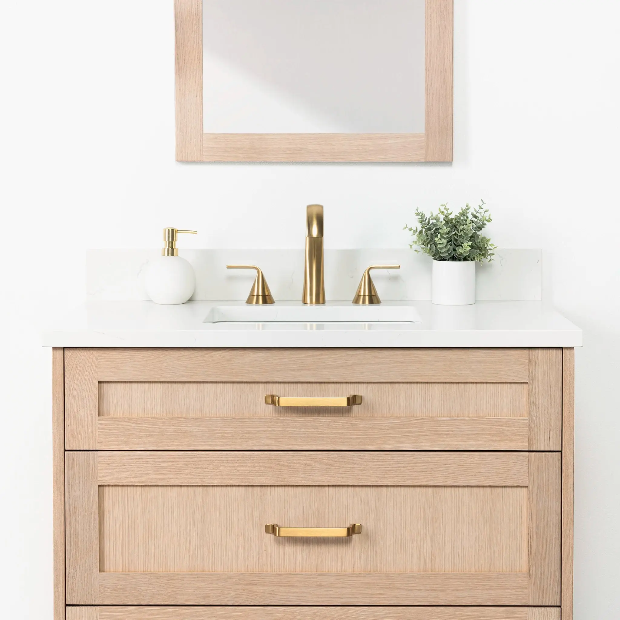 Bridgeport SLIM 36" White Oak Bathroom Vanity - All Drawers - Image 3