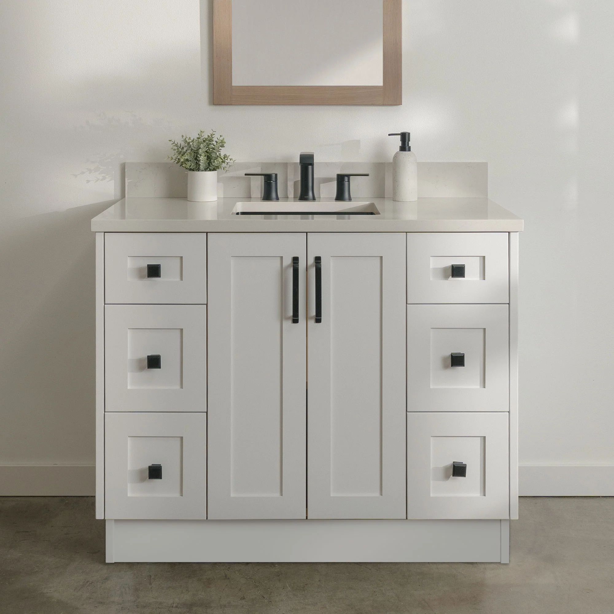 Bridgeport 42" Satin White Bathroom Vanity - Image 19
