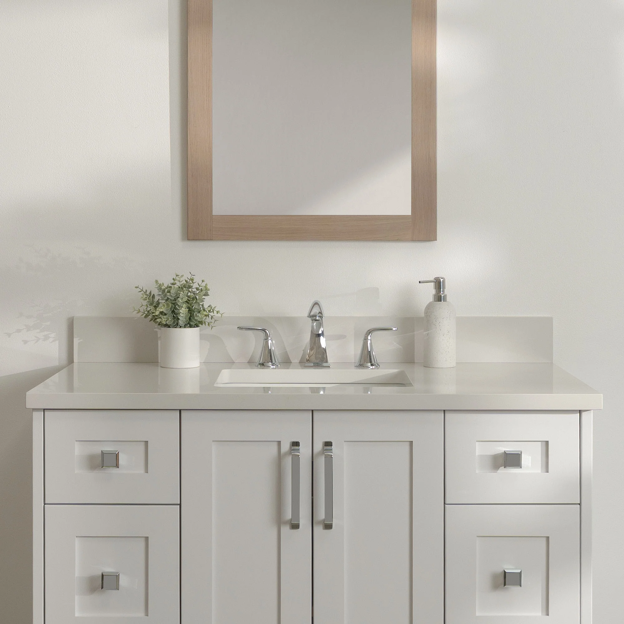 Bridgeport 42" Satin White Bathroom Vanity - Image 5
