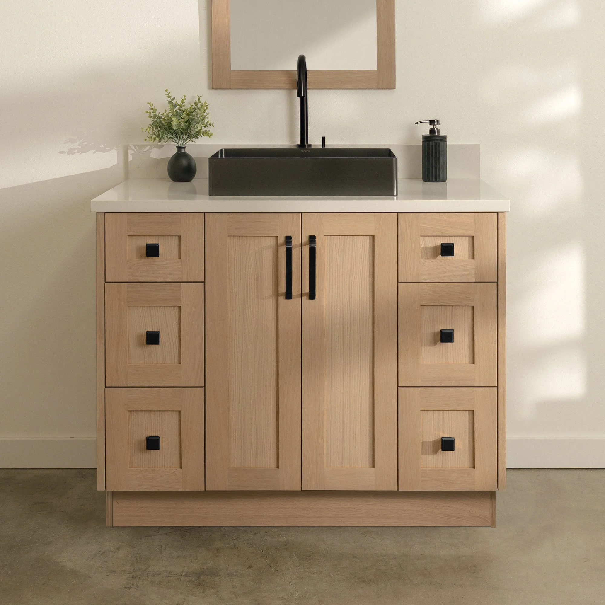 Bridgeport SLIM 42" White Oak Bathroom Vanity - Image 21
