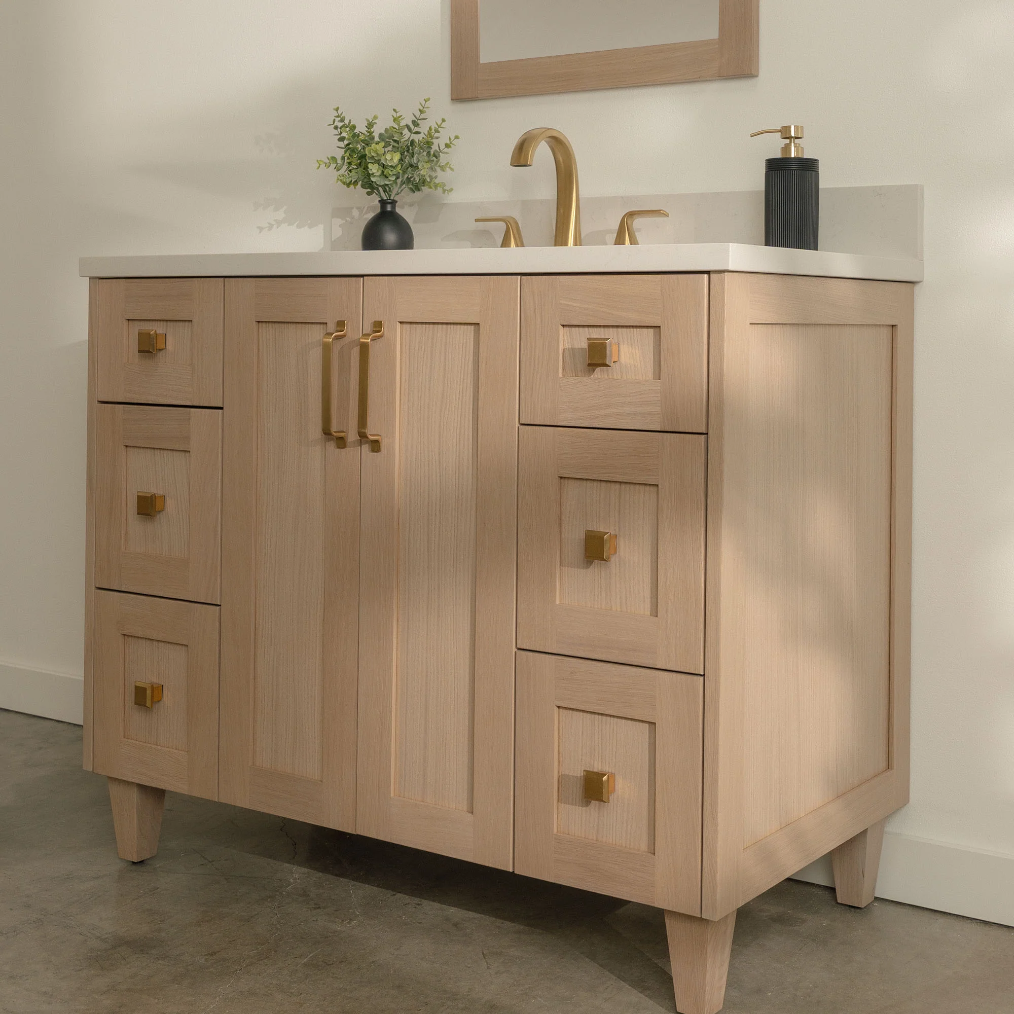 Bridgeport SLIM 42" White Oak Bathroom Vanity - Image 3