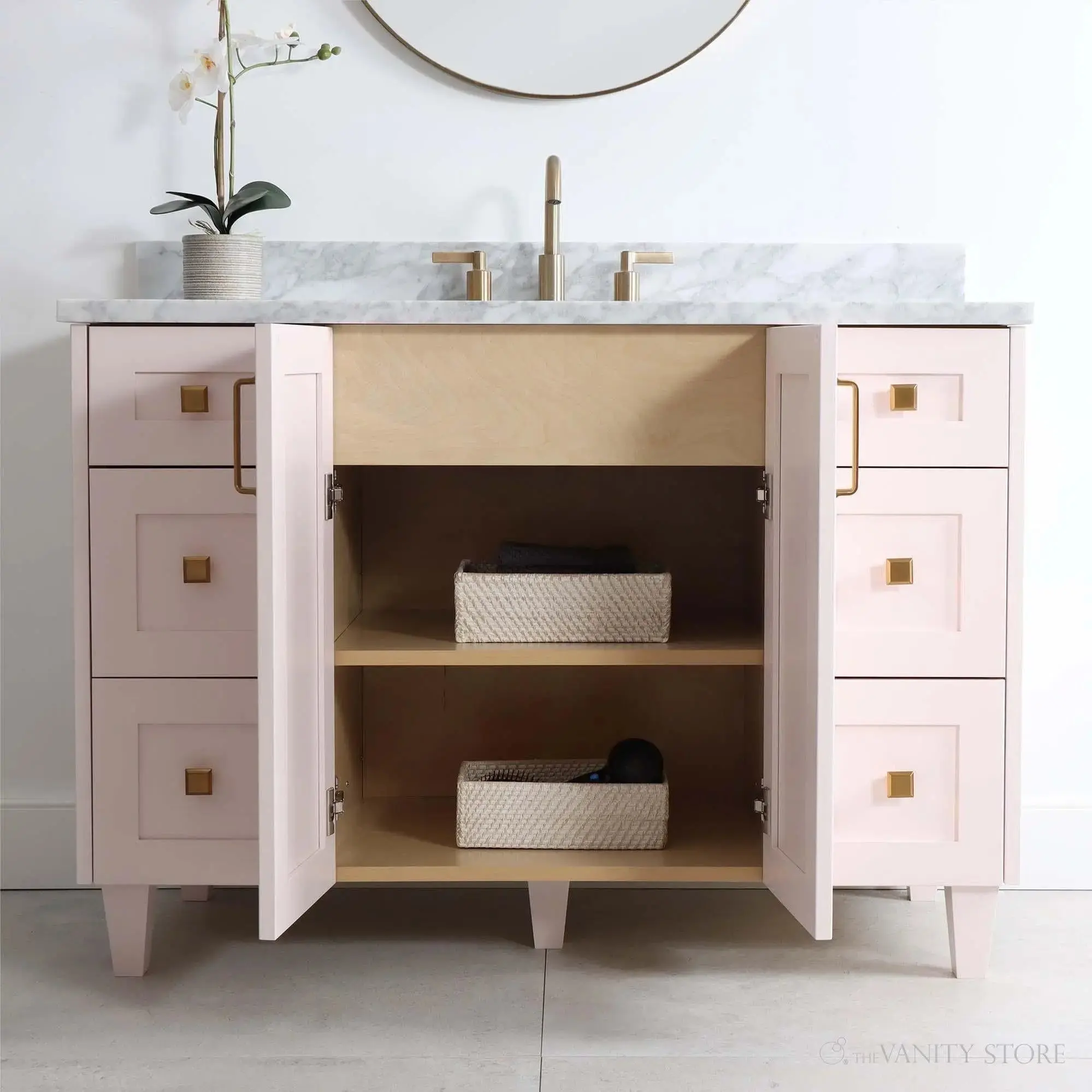 Bridgeport 48" Champagne Pink Bathroom Vanity - Image 5