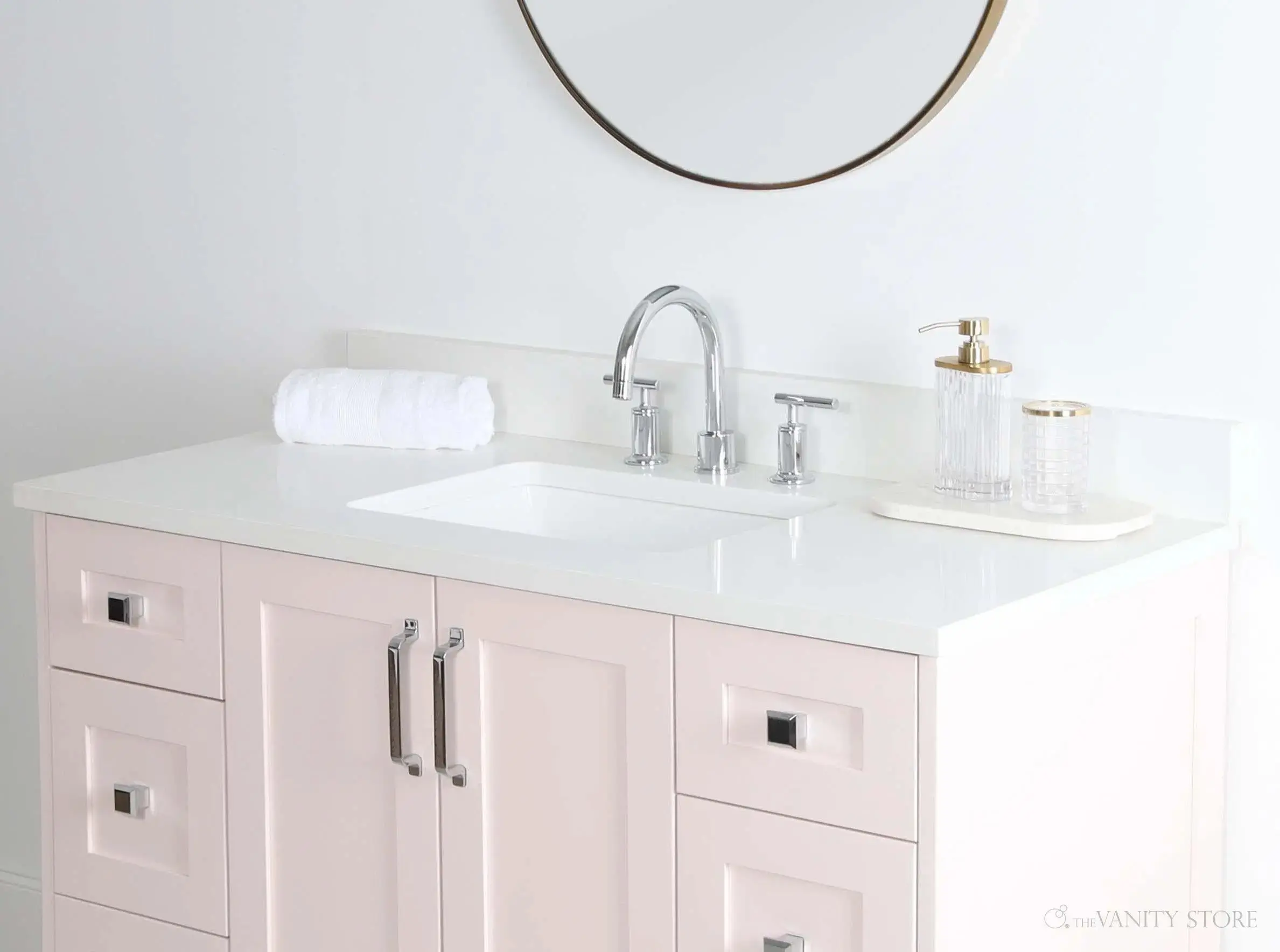 Bridgeport 48" Champagne Pink Bathroom Vanity - Image 9