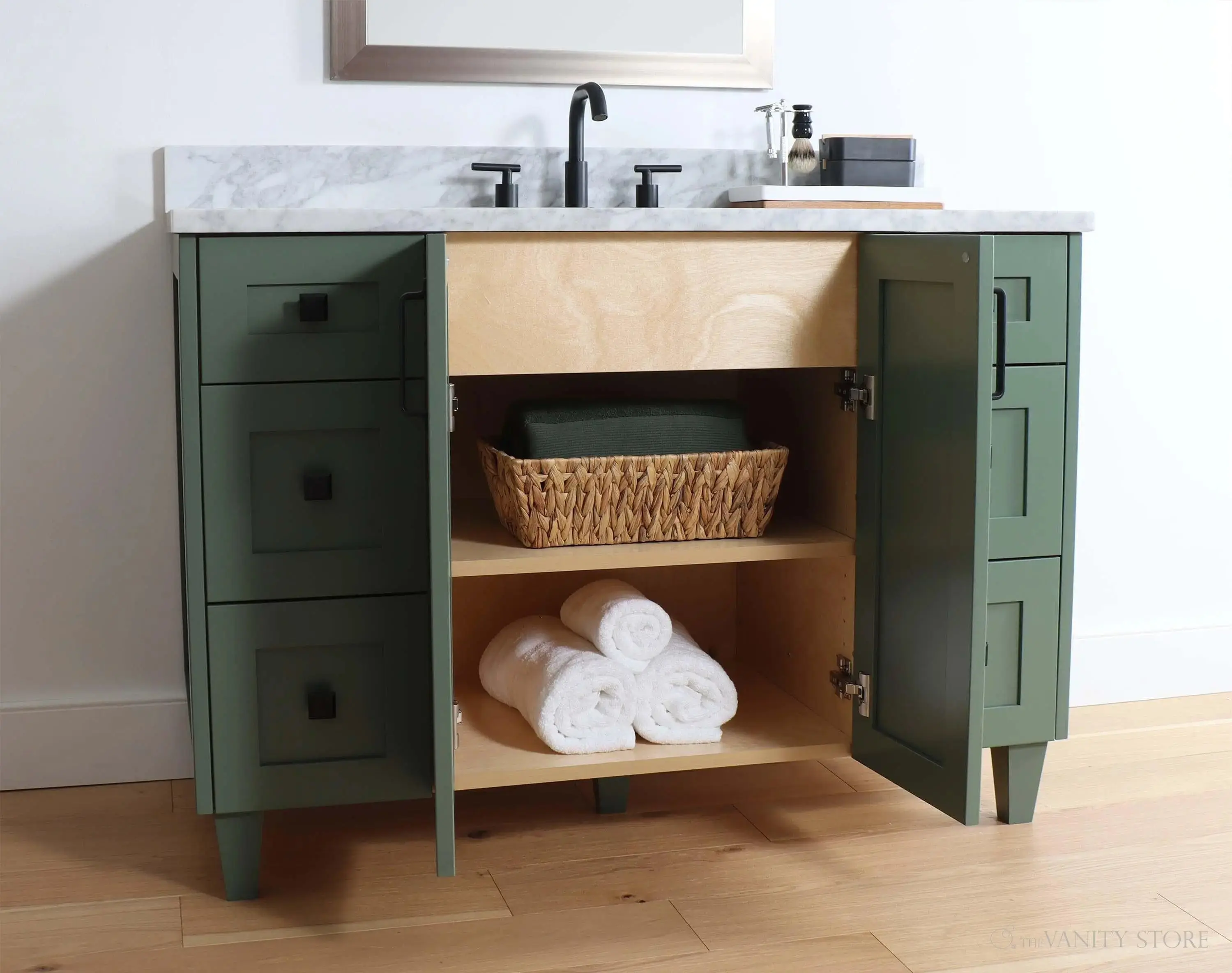 Bridgeport 48" Sage Green Bathroom Vanity - Image 10