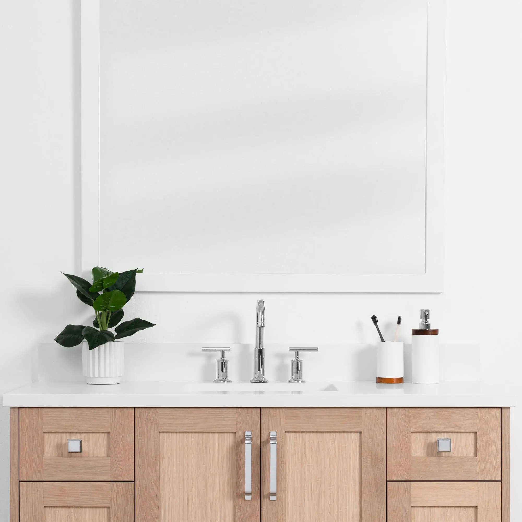 Bridgeport SLIM 48" White Oak Bathroom Vanity - Image 8