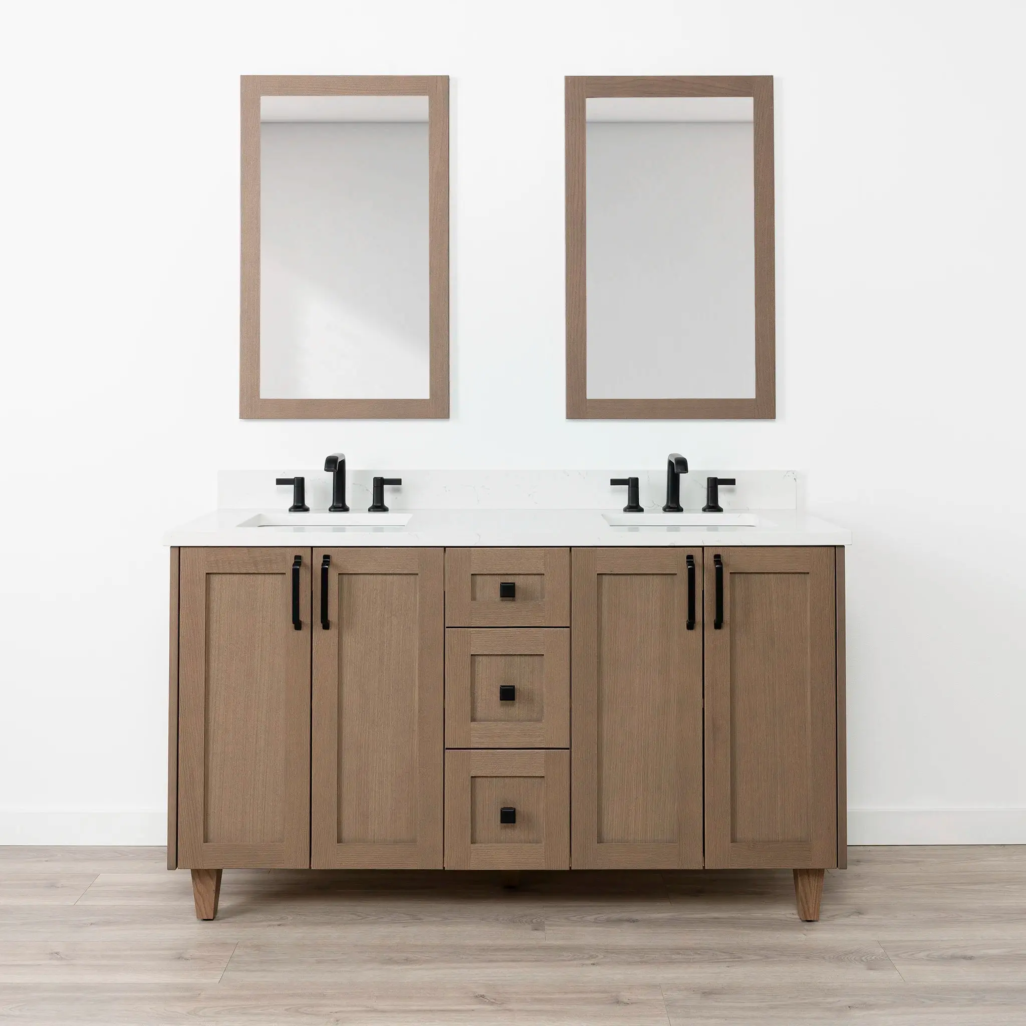 Bridgeport SLIM 60" Almond Coast Bathroom Vanity, Double Sink - Image 14