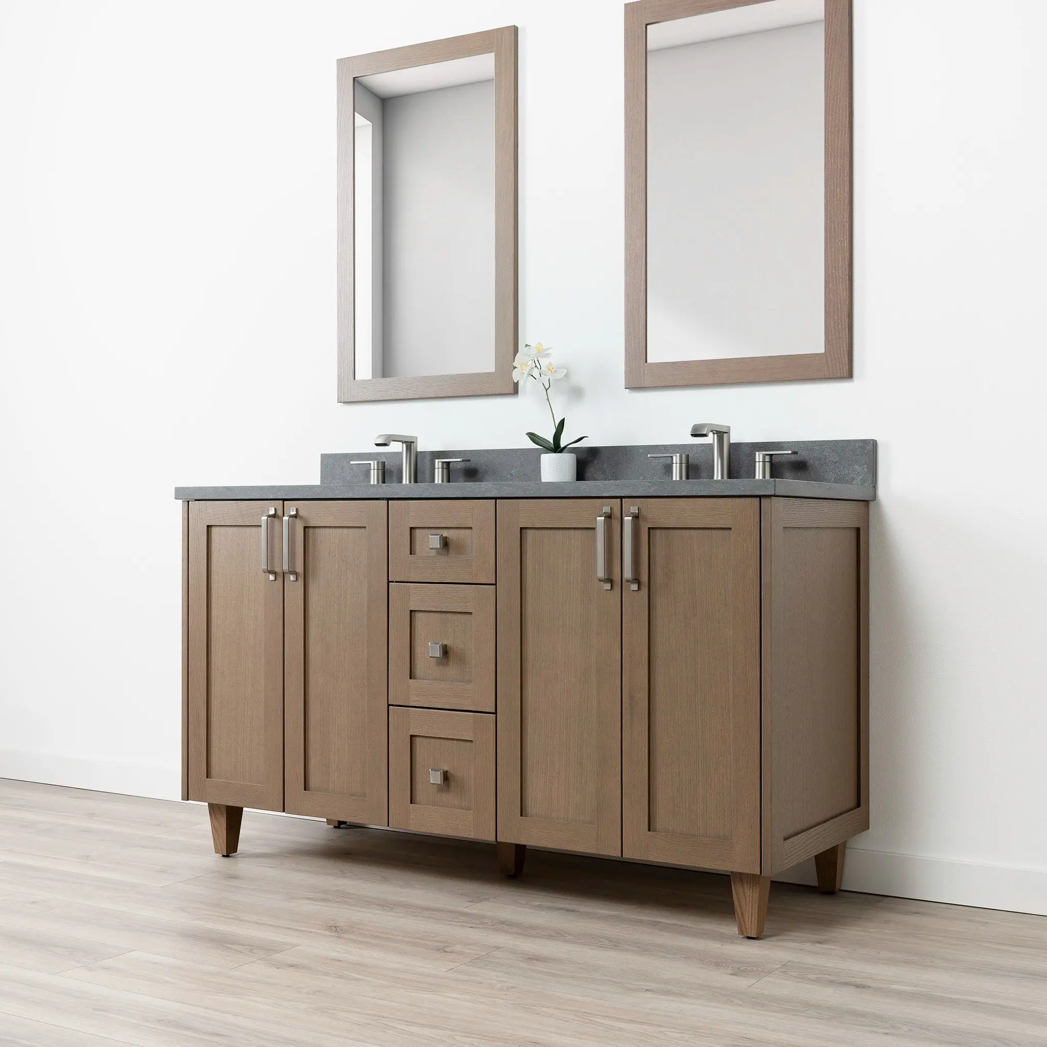 Bridgeport SLIM 60" Almond Coast Bathroom Vanity, Double Sink - Image 6