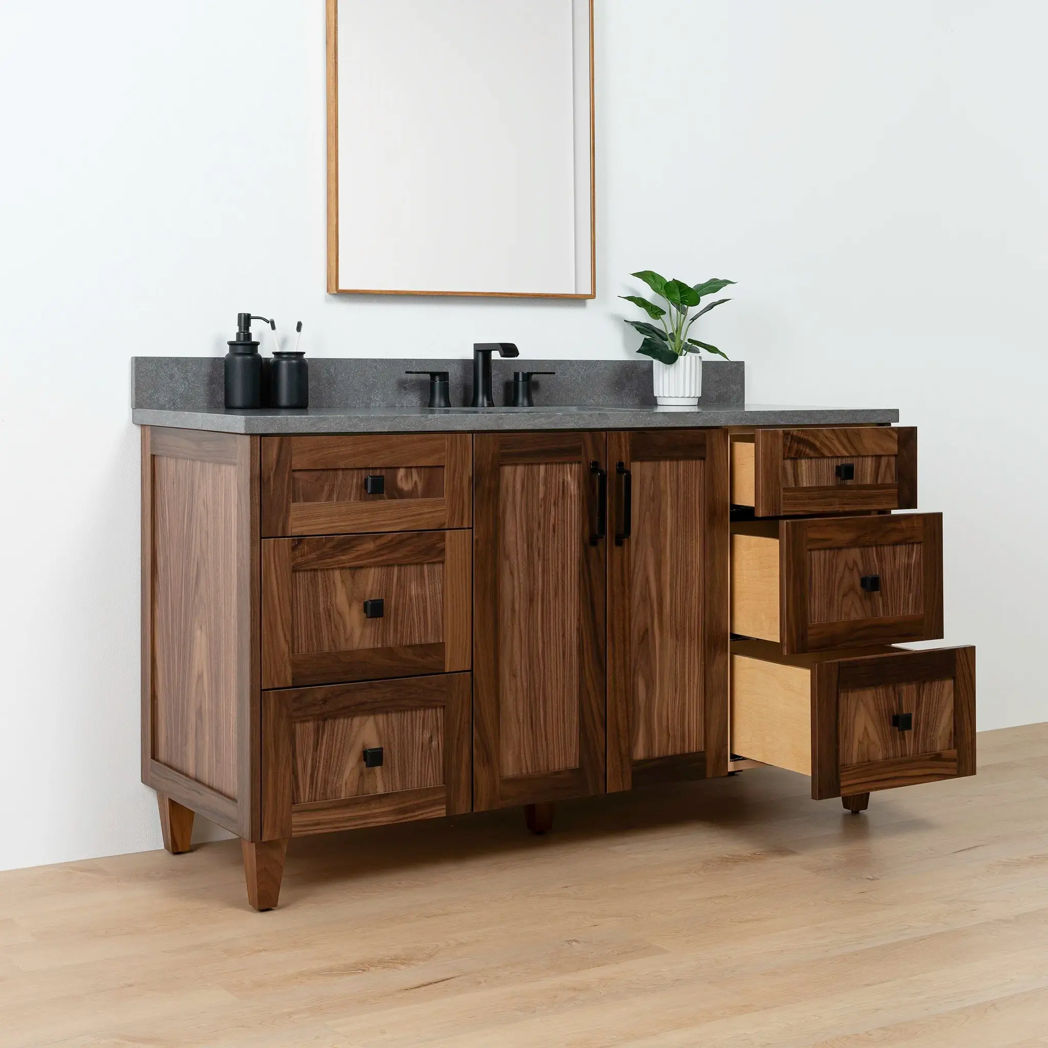 Bridgeport SLIM 60" American Black Walnut Bathroom Vanity - Image 10