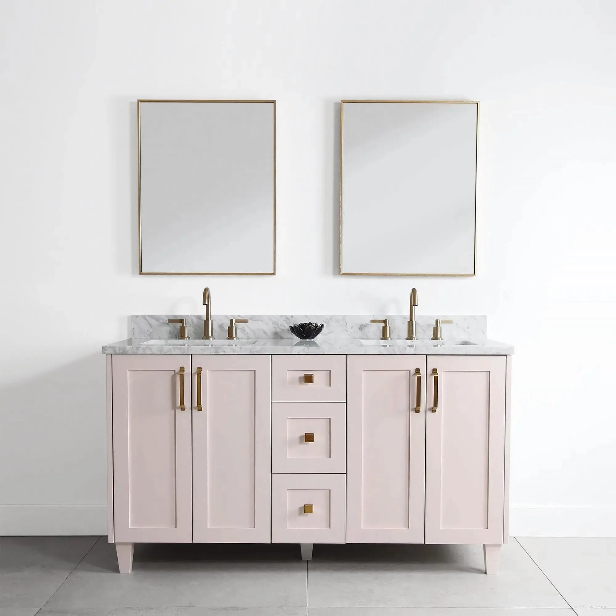 Bridgeport SLIM 60" Champagne Pink Bathroom Vanity, Double Sink - Image 2