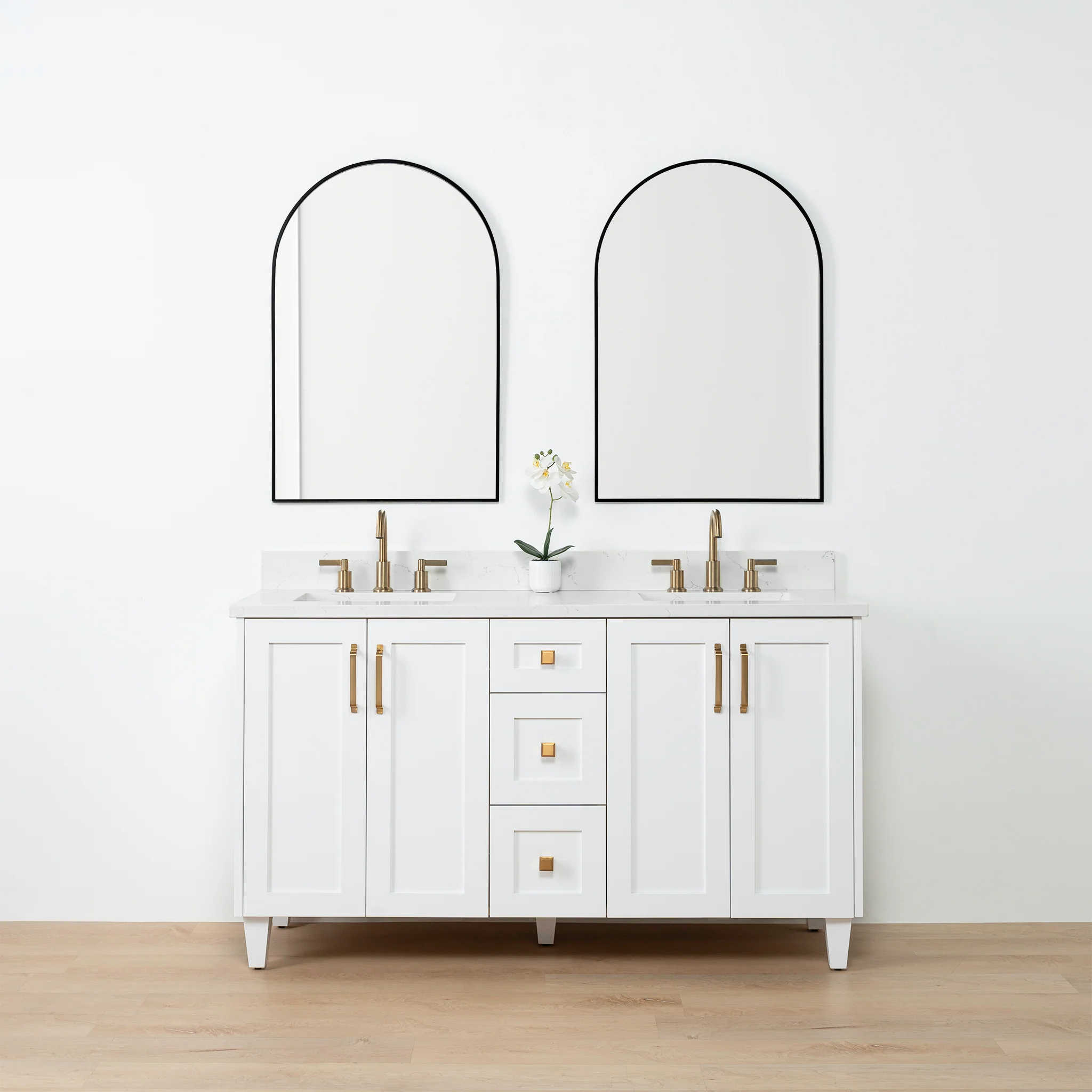 Bridgeport SLIM 60" Satin White Bathroom Vanity, Double Sink - Image 2