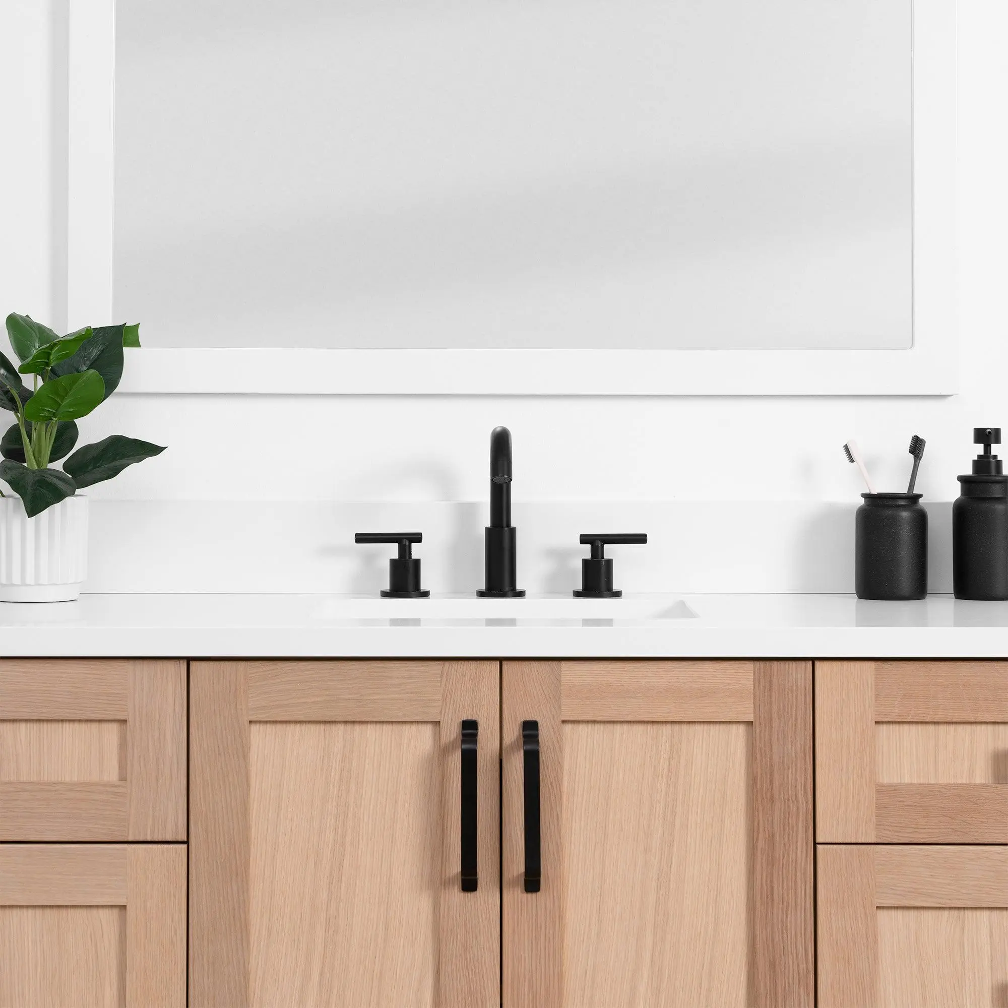 Bridgeport SLIM 60" White Oak Bathroom Vanity - Image 5