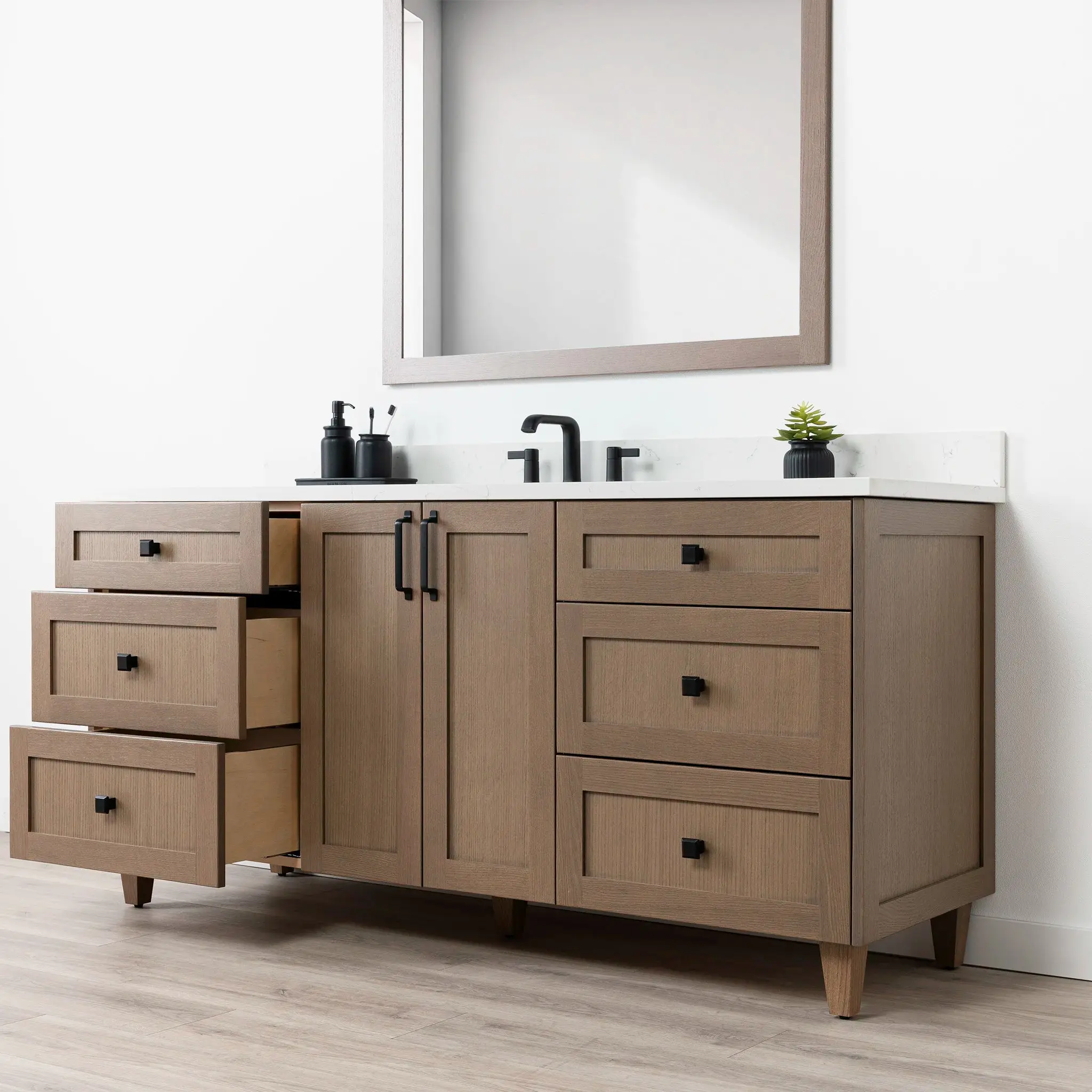 Bridgeport 72" Almond Coast Bathroom Vanity - Image 7