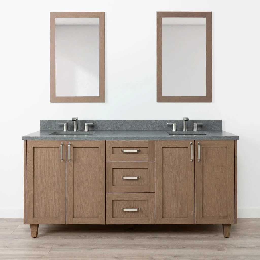 Bridgeport SLIM 72" Almond Coast Bathroom Vanity, Double Sink - Image 13