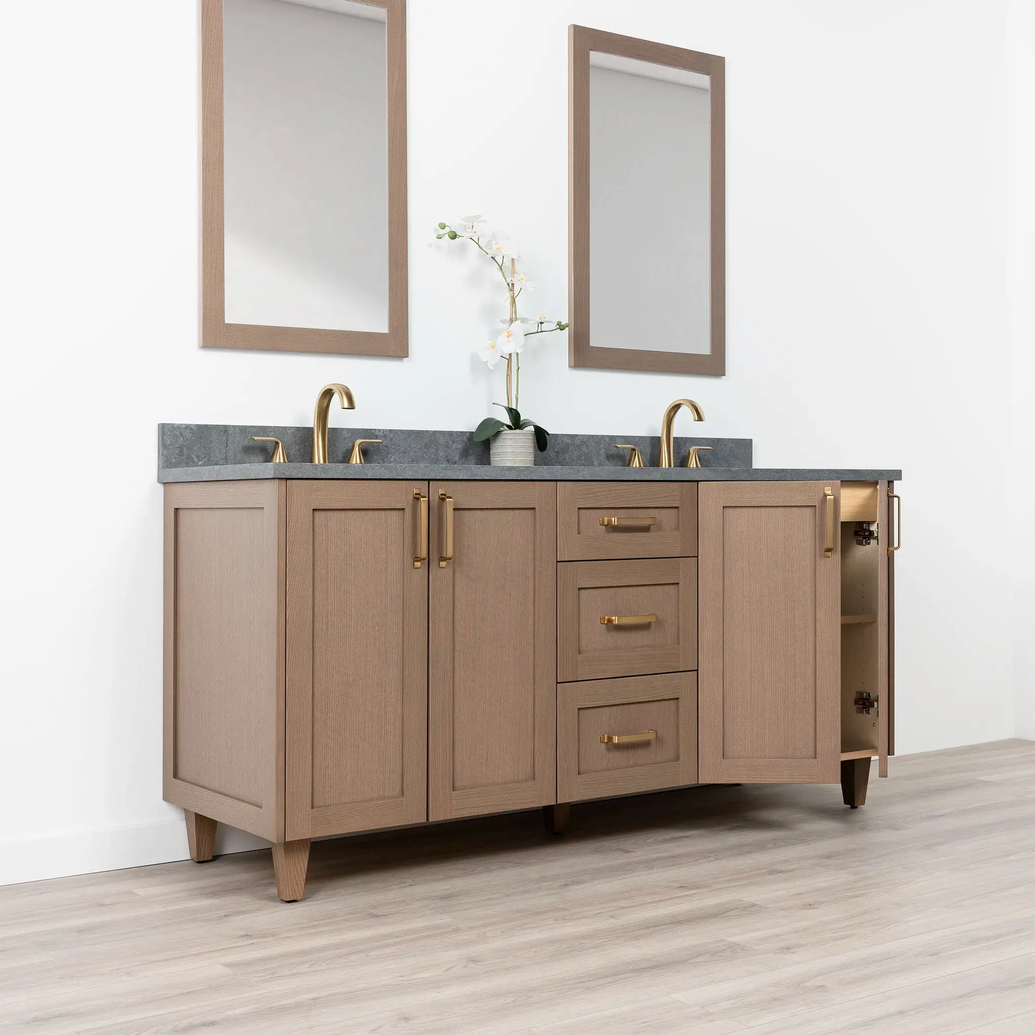 Bridgeport SLIM 72" Almond Coast Bathroom Vanity, Double Sink - Image 5