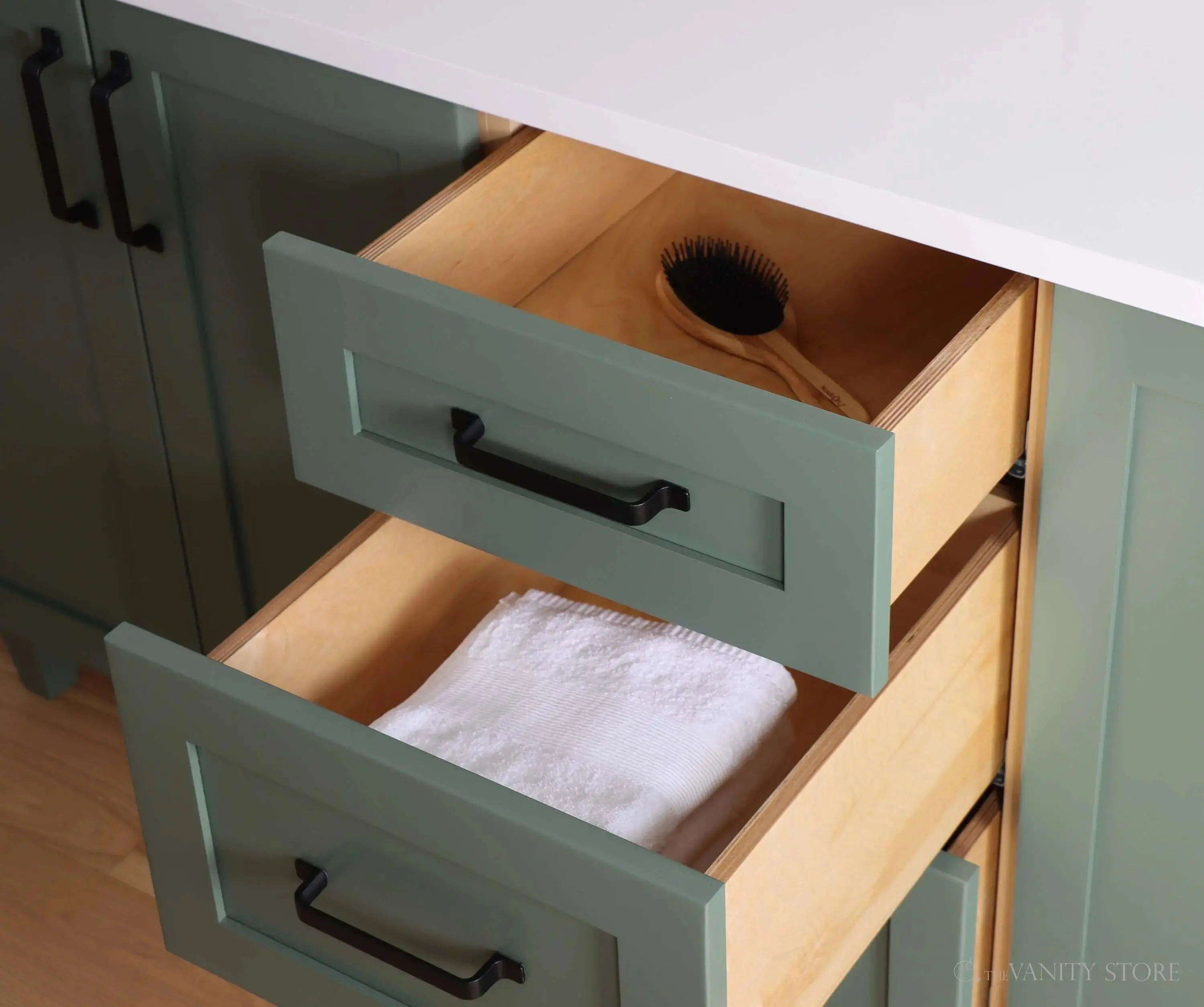 Bridgeport 72" Sage Green Bathroom Vanity, Double Sink - Image 6