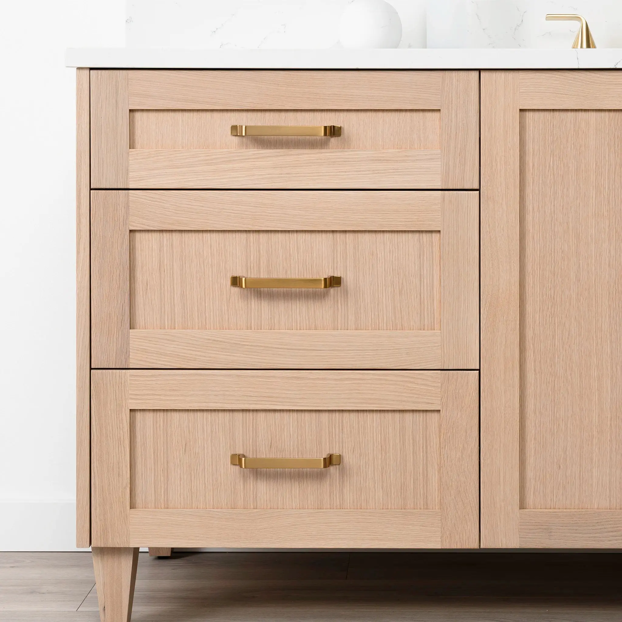 Bridgeport SLIM 72" White Oak Bathroom Vanity - Image 12